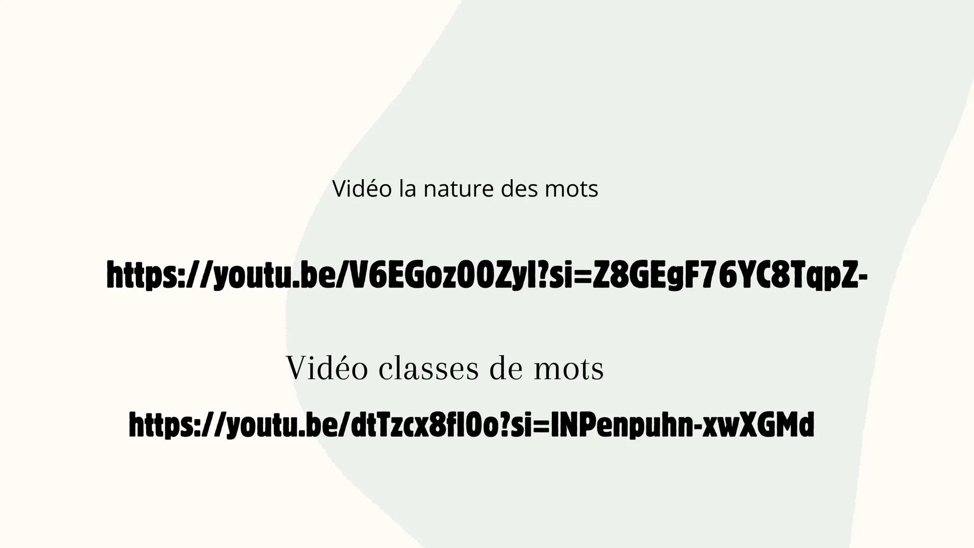 # Les classes et les
nature de mots
Quelle que soit sa fonction dans la phrase ,un mot appartient toujours à la même
classe grammaticale Som