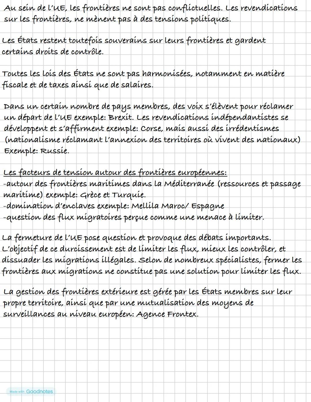 Chapitre 3: Les frontières internes et externes de l'UE
Union européenne: entité politique supranationale et collaboration, qui
remet en ca