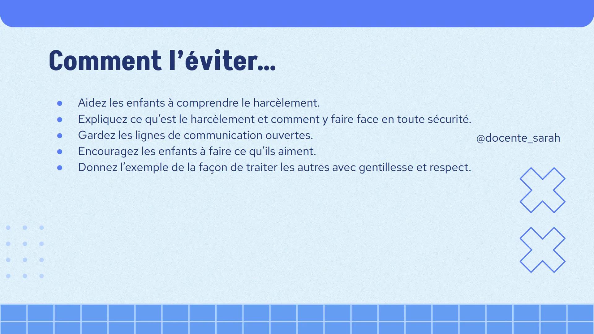 ARRÊTEZ LE
HARCÈLEMENT!
@docente_sarah CARACTÉRISTIQUES
@docente_sarah
Le harcèlement peut être perpétré à la fois par des individus et des