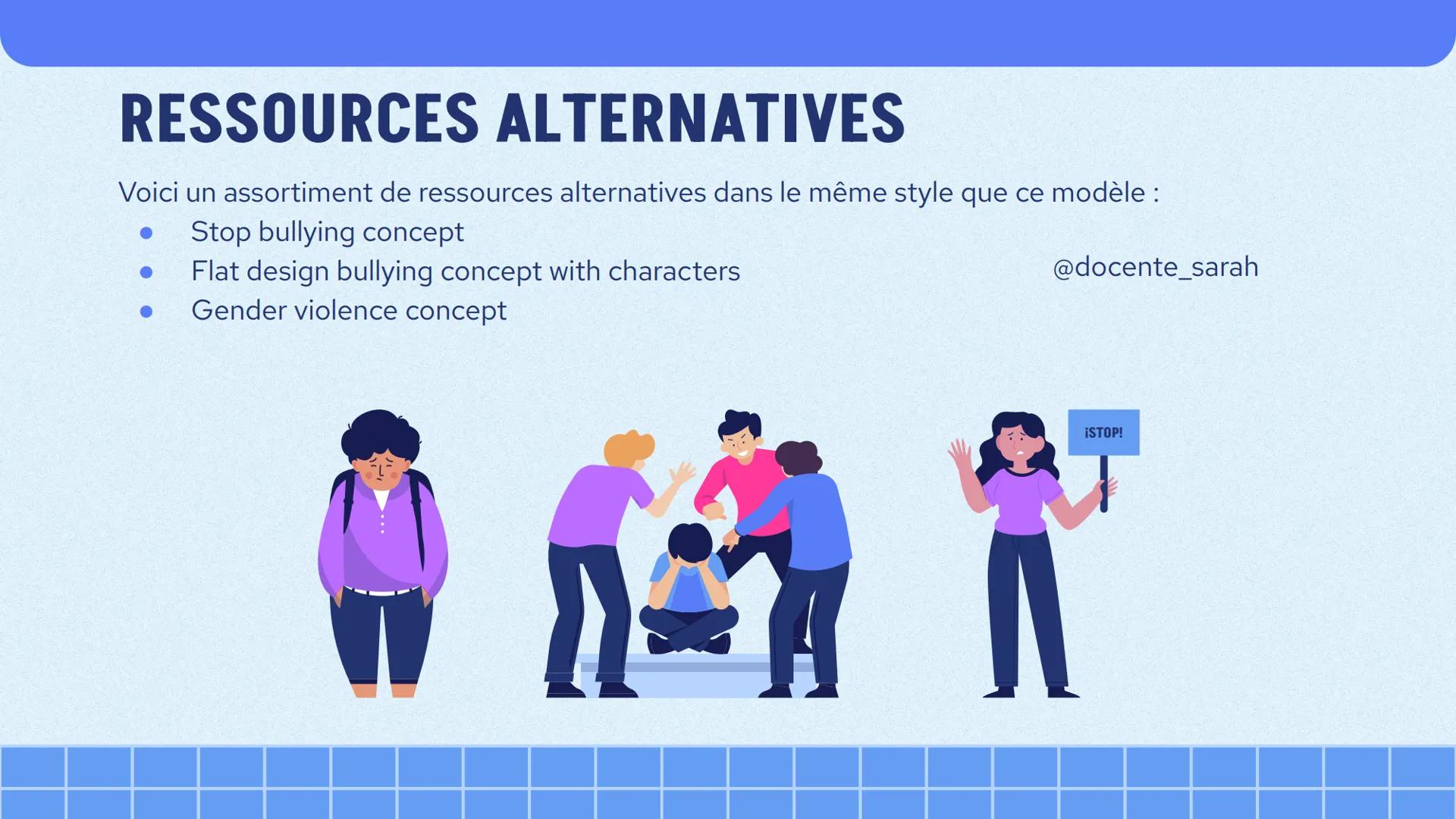 ARRÊTEZ LE
HARCÈLEMENT!
@docente_sarah CARACTÉRISTIQUES
@docente_sarah
Le harcèlement peut être perpétré à la fois par des individus et des