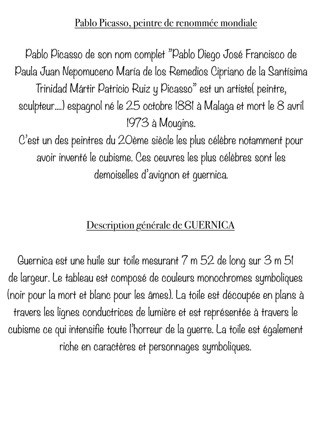 # GUERNICA
Quelques repères historiques
En 1937, l'Espagne était en pleine guerre civile opposant les
nationalistes aux républicains. Guer