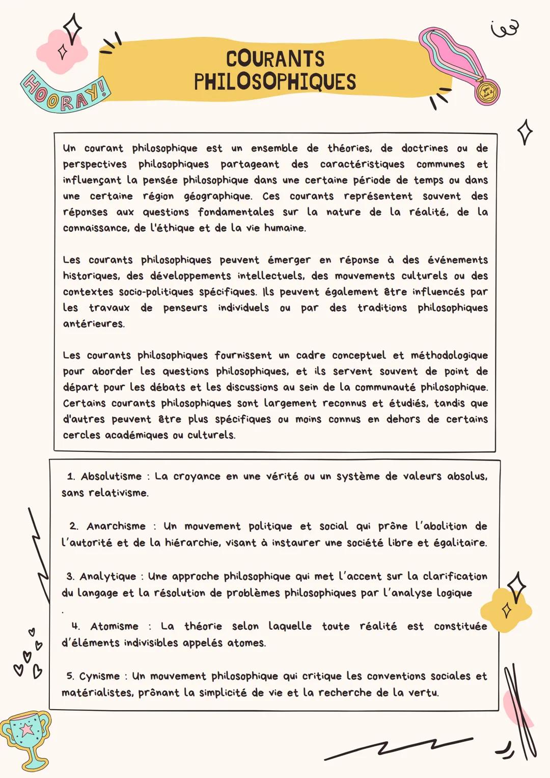 Philosophie : Courants philosophiques