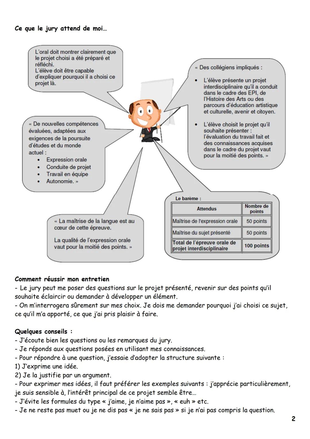 Guide de préparation à l'épreuve orale du DNB
● Point 1 Je connais l'épreuve orale du DNB
Ce que je dois produire...
Présentation:
individue