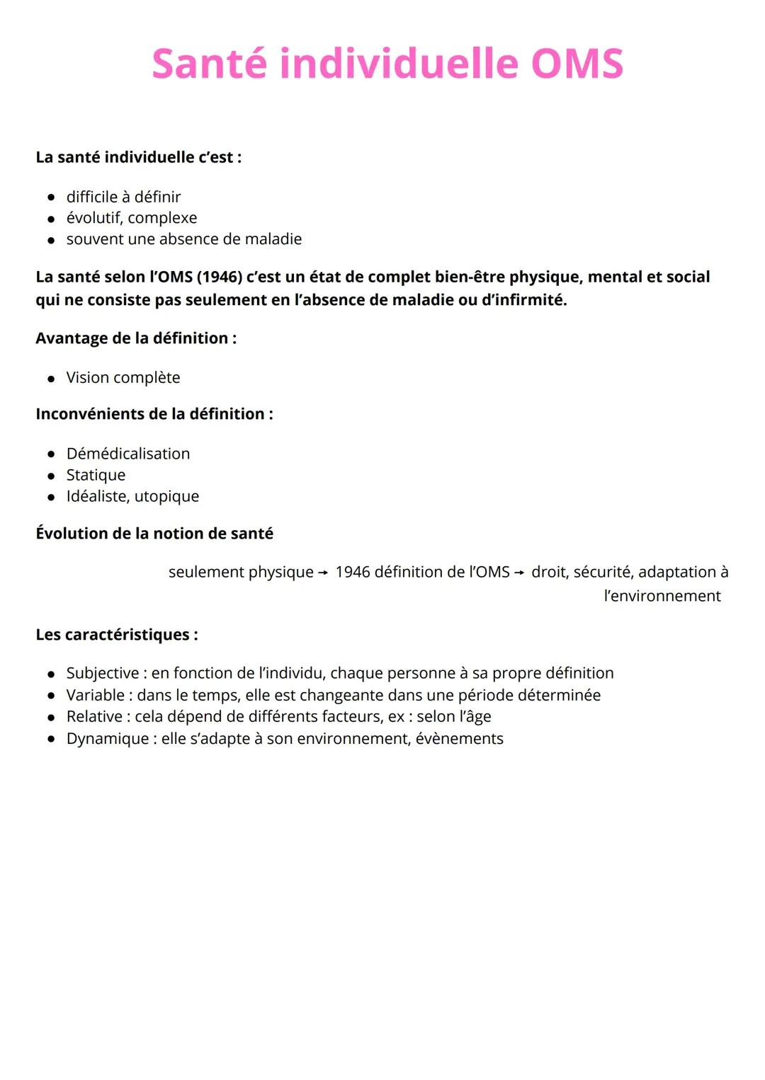 La santé individuelle