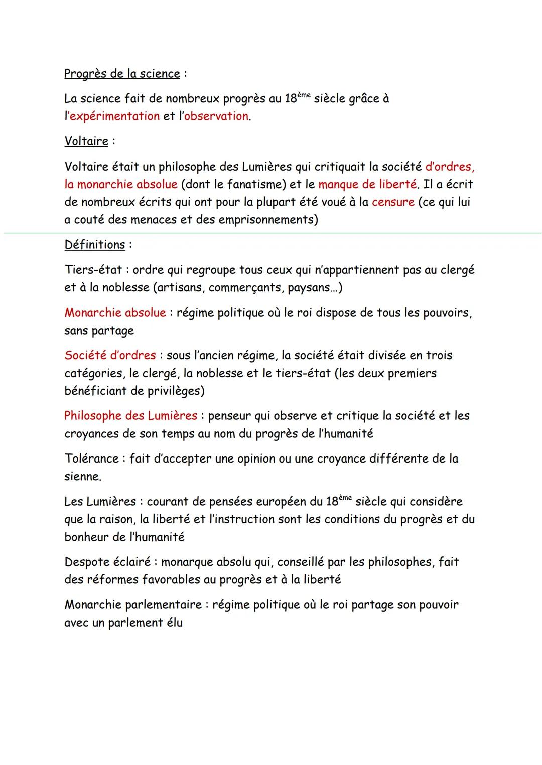 Révision chap 2 Histoire: Les Lumières
Les Lumières est un mouvement philosophique et scientifique mené par des
savants et des philosophes d