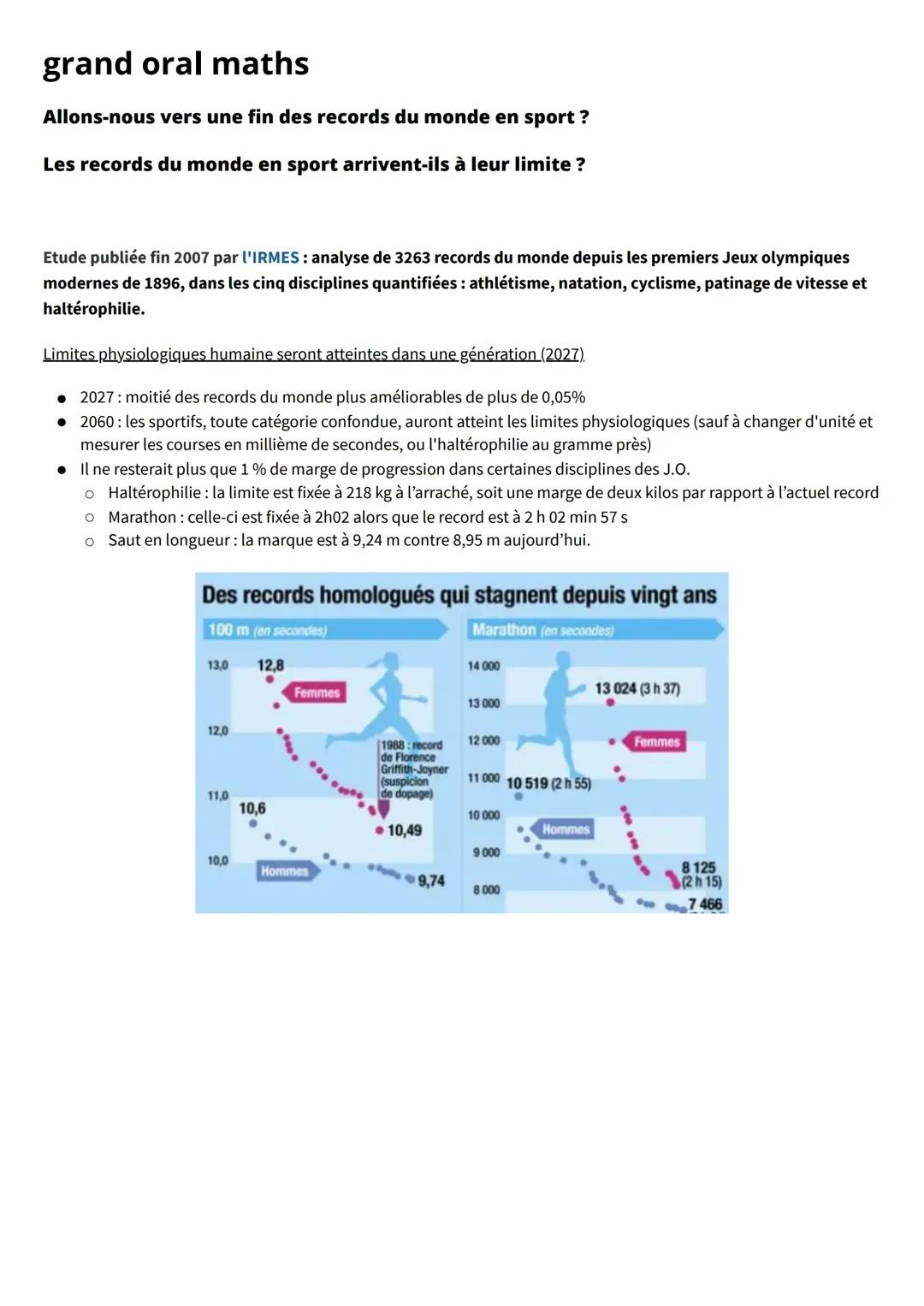MATHS GRAND ORAL informations et recherches