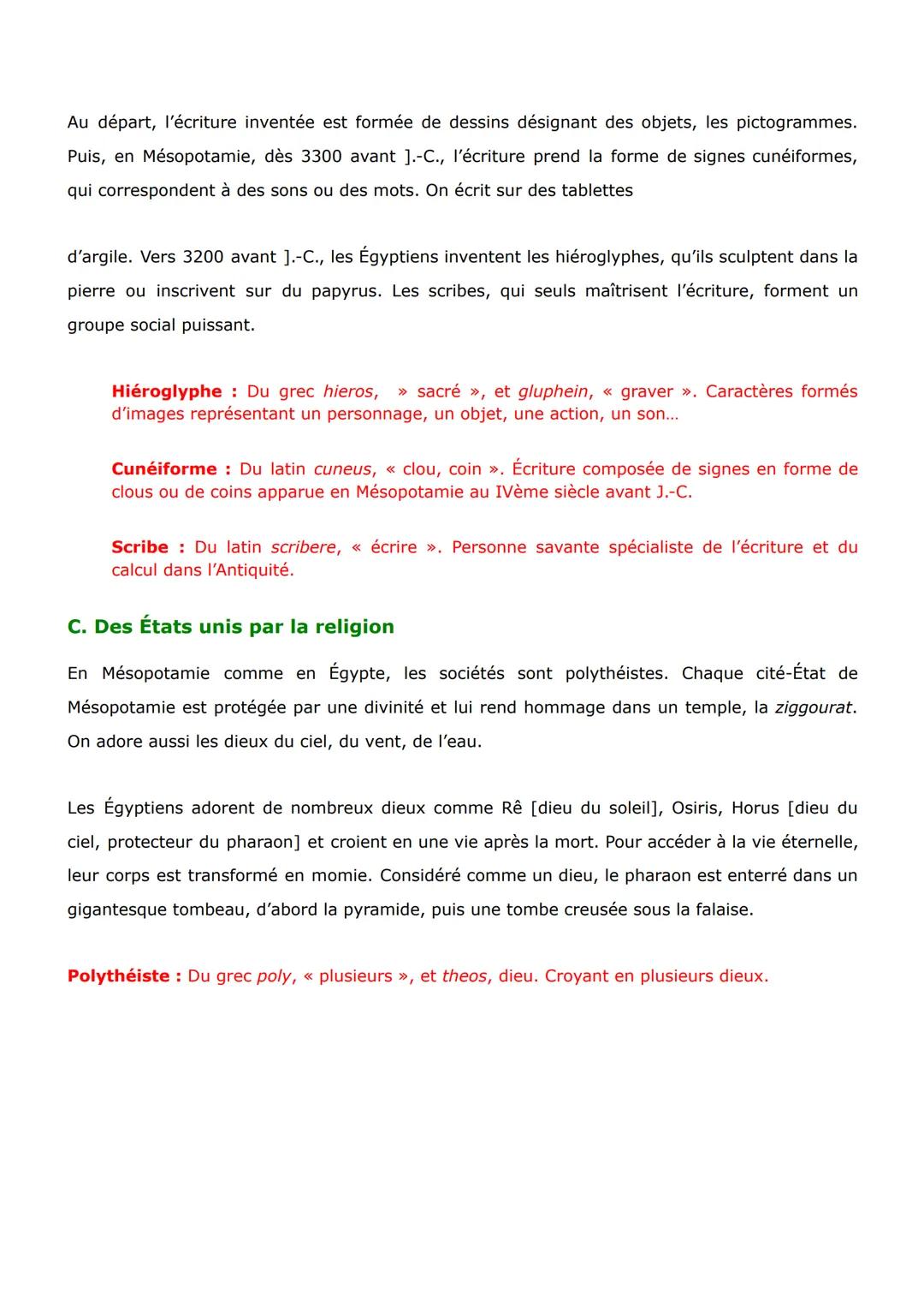 III. Premiers États et premières écritures dans l'Orient ancien (Ier
millénaire avant J.-C.)
PROBLÉMATIQUE : Pourquoi au IVème millénaire av