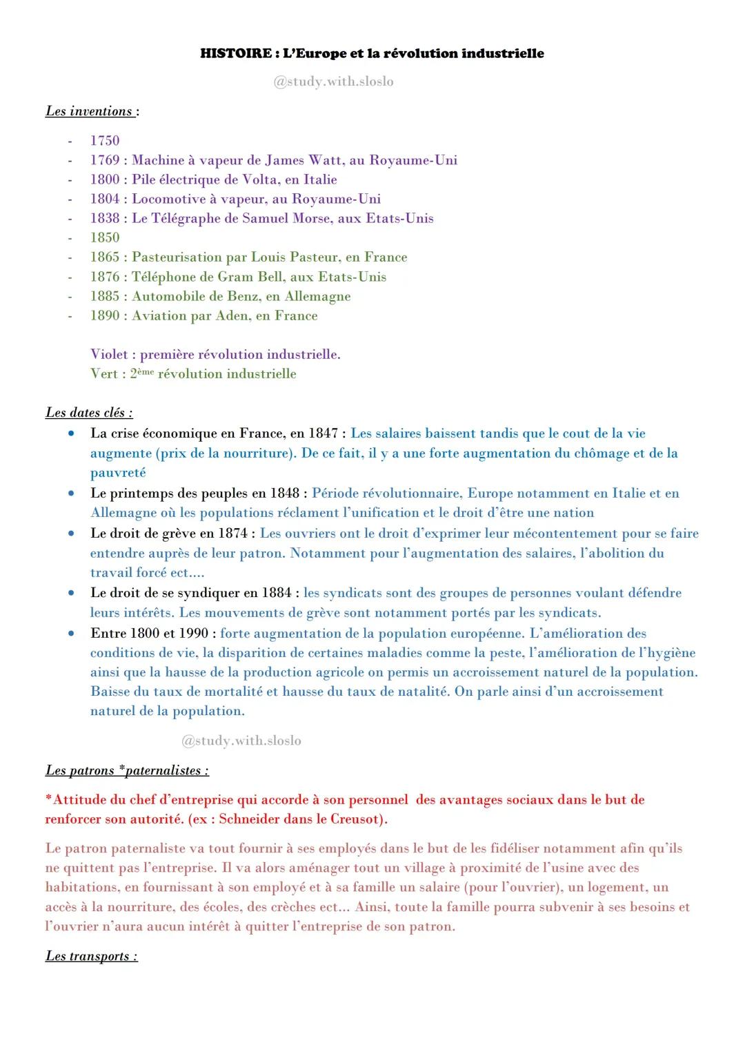 L'Europe et la révolution industrielle.