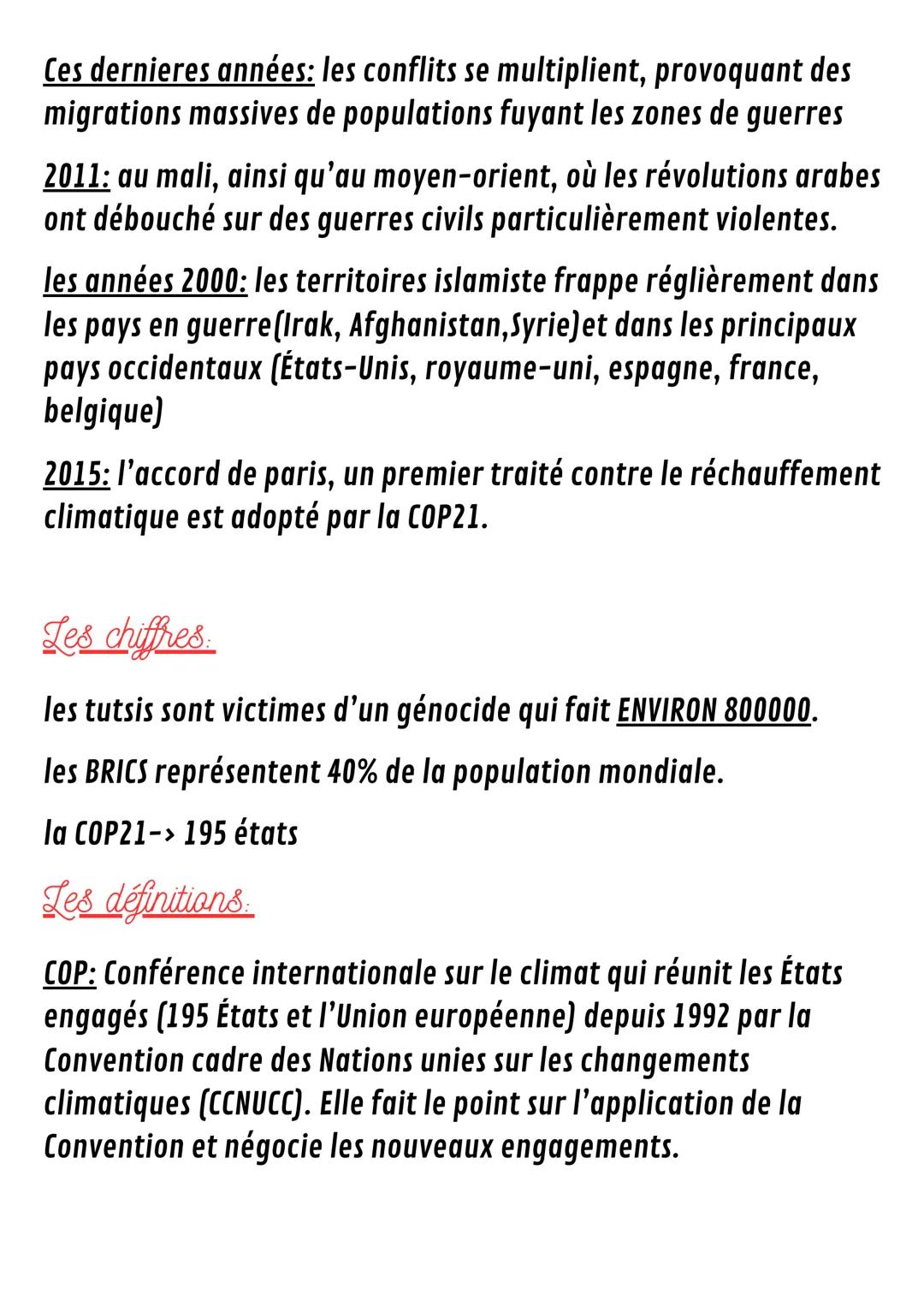 Fiche d'histoire:
Chapitres:Cnjeux et conflits dans le monde après 1959.
Les dates:
1991: éffondrement du bloc de l'est et la disparition