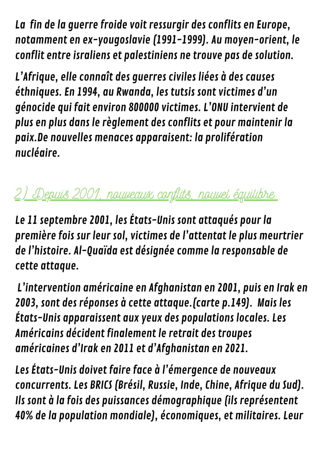 Fiche d'histoire:
Chapitres:Cnjeux et conflits dans le monde après 1959.
Les dates:
1991: éffondrement du bloc de l'est et la disparition