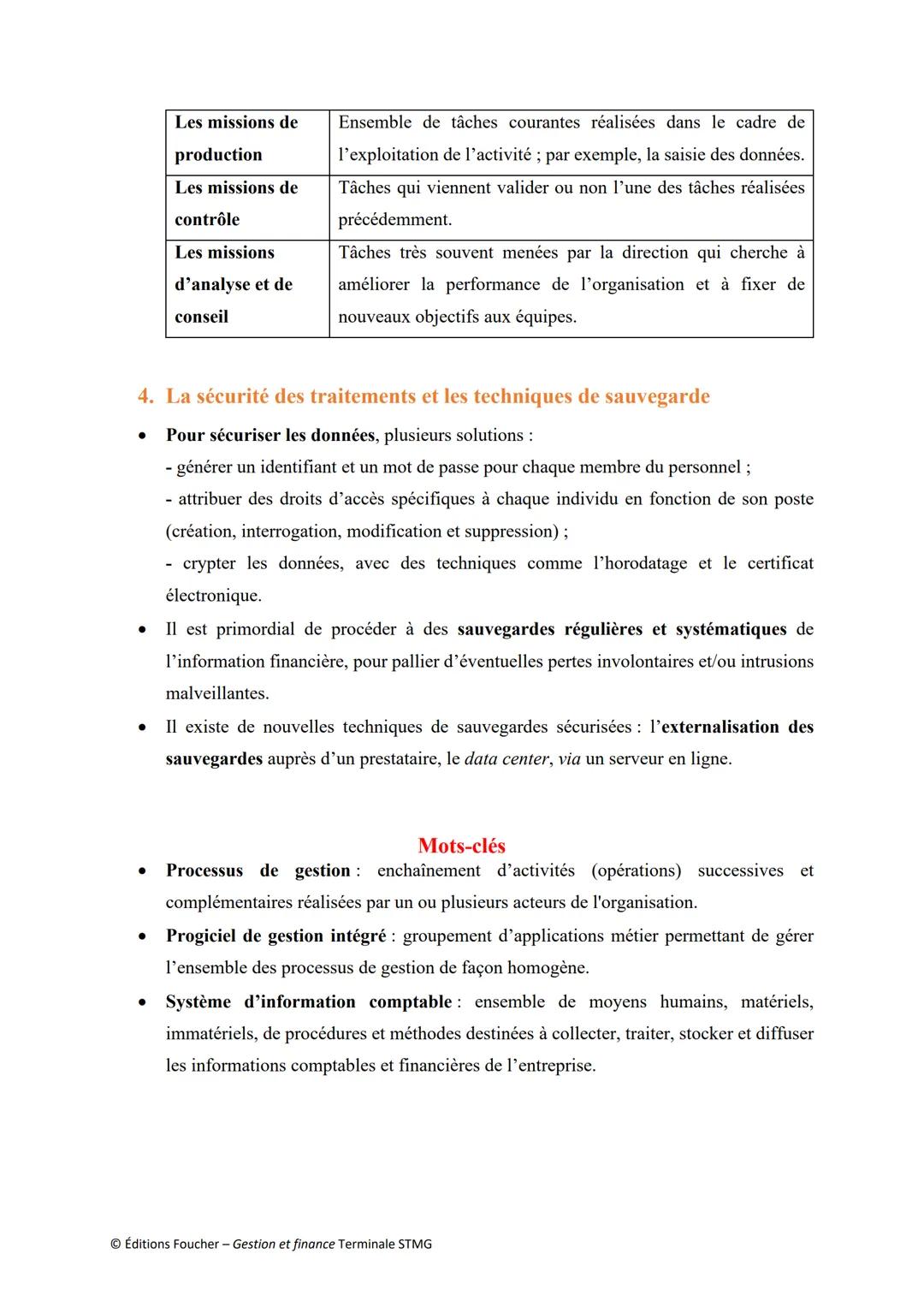 Synthèse
Chapitre 1 - L'informatisation de l'information financière
1. Le système d'information comptable (SIC)
•
Le système d'information c