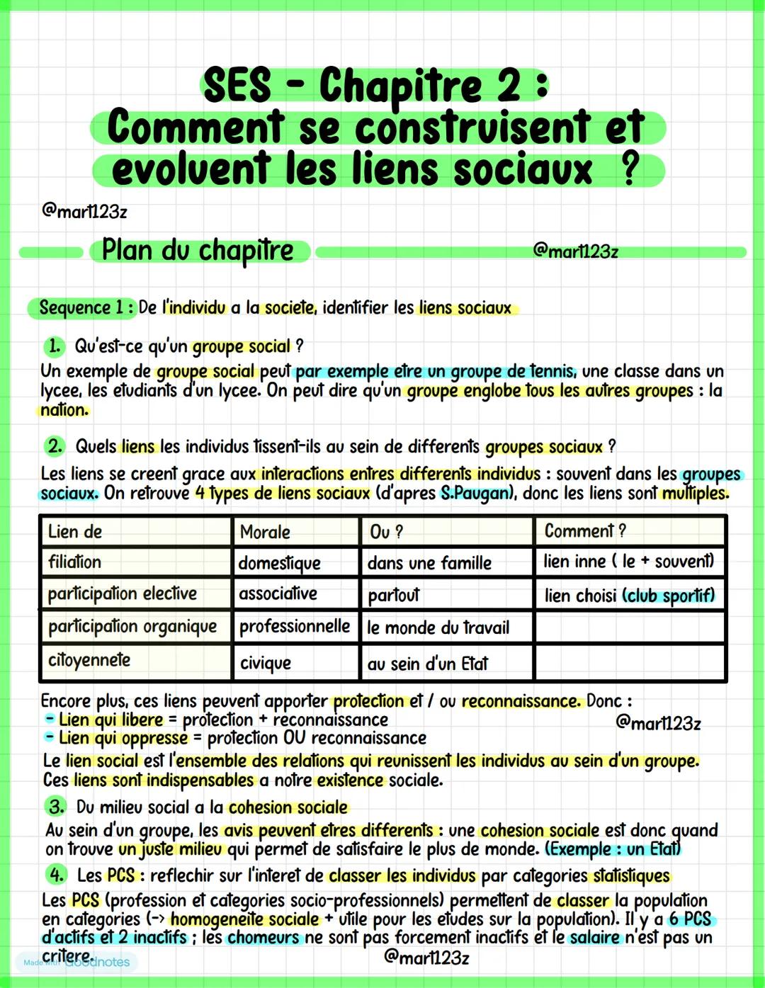 SES - Chapitre 2 :
Comment se construisent et
evolvent les liens sociaux ?
@mart123z
Plan du chapitre
Sequence 1: De l'individu a la societe