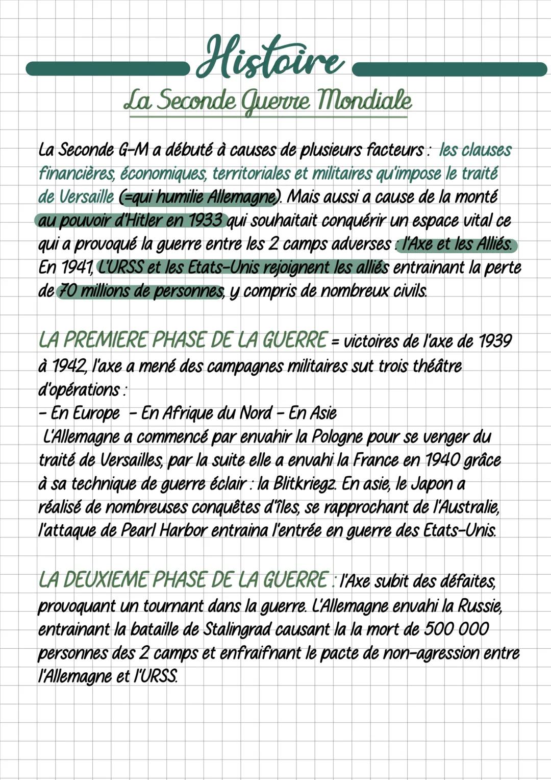 # Histoire
La Seconde Guerre Mondiale
1939
1945
1939
1940
1942 1943
1944 1945
toucrnant
victoire de l'axe
reconquêtes et
de la
victoire des