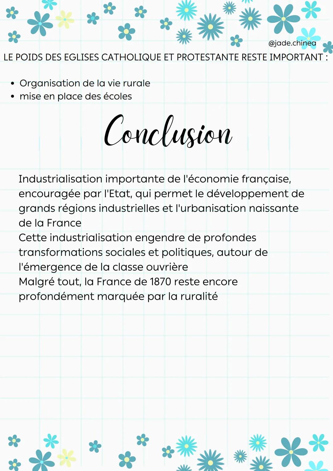 industrialisation
@jade.chinea
transformations économiques et sociales
I) Une france qui s'industrialise et s'urbanise
A) Industrialisation