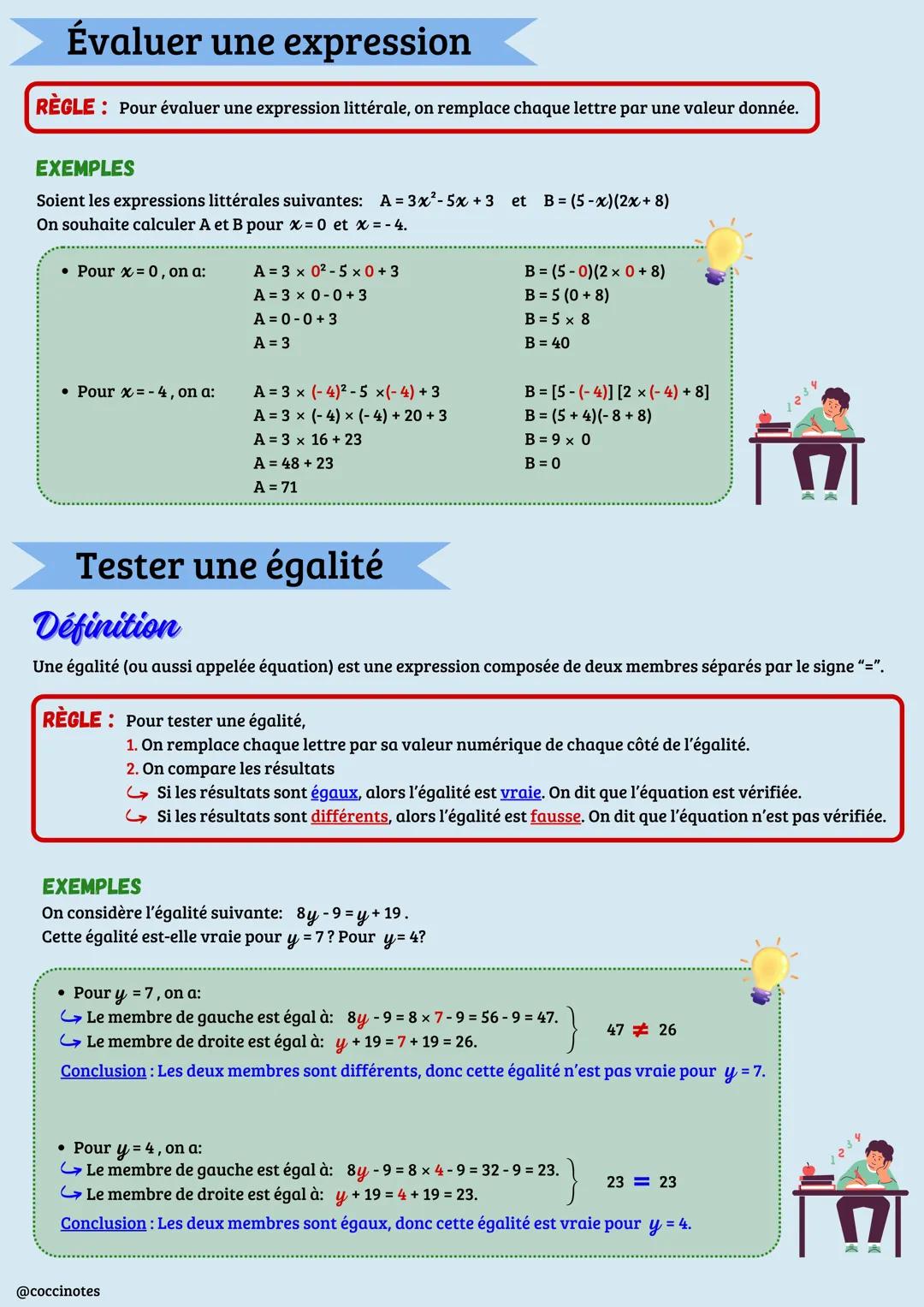 5 ème
Calcul littéral
Expression littérale
Définition
Une expression littérale est une expression qui contient une ou plusieurs lettres (x,