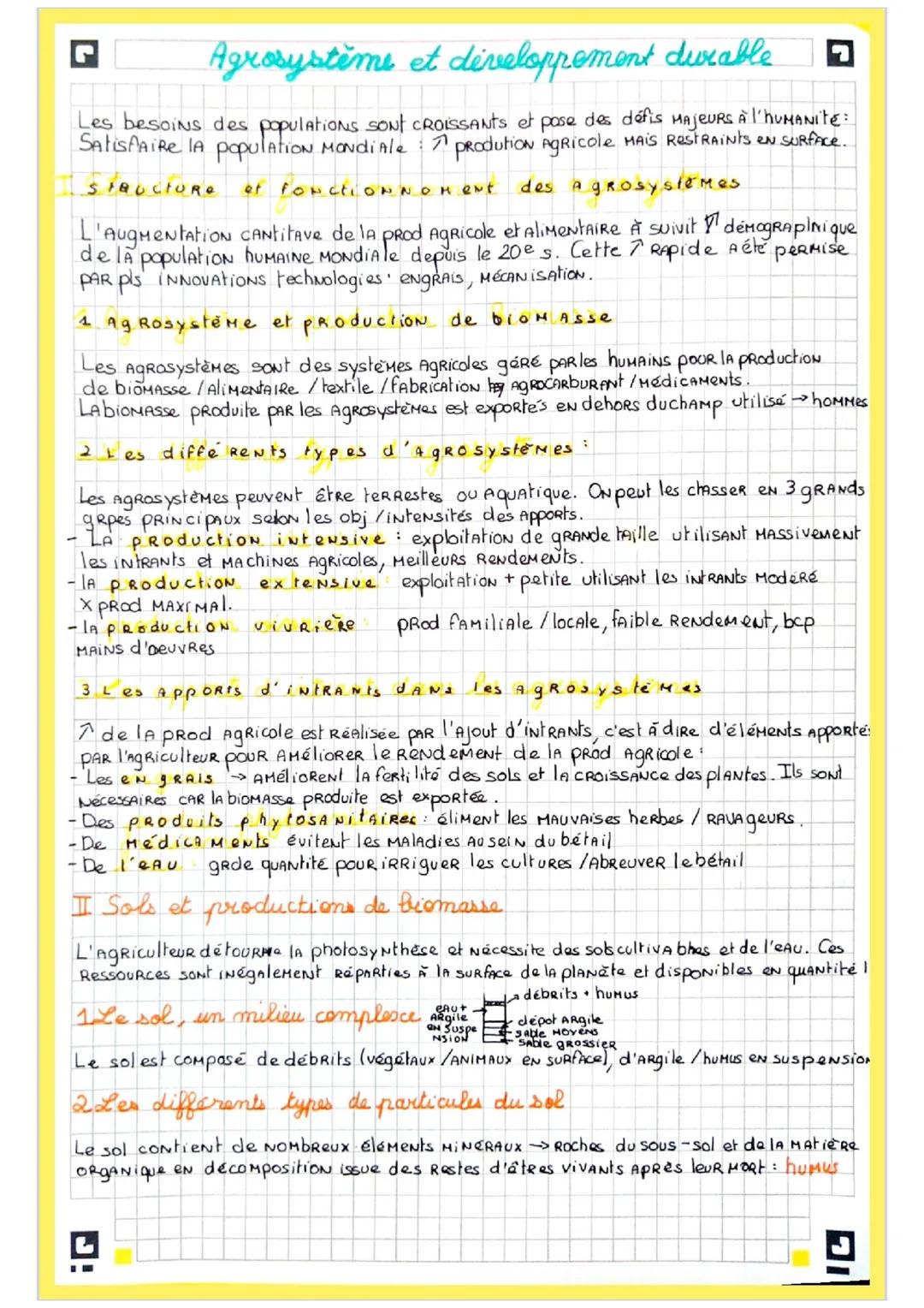 # Agrosystème et développement durable
Les besoins des populations SONT CROISSANts et pose des défis MAJEURS À l'humanité:
Satisfaire la po