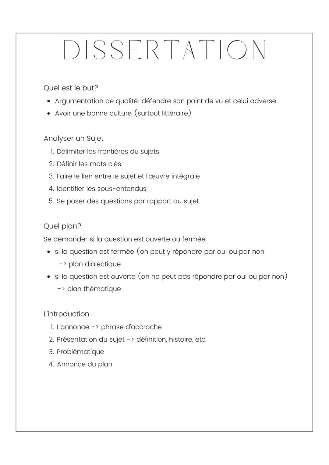 Méthode de dissertation