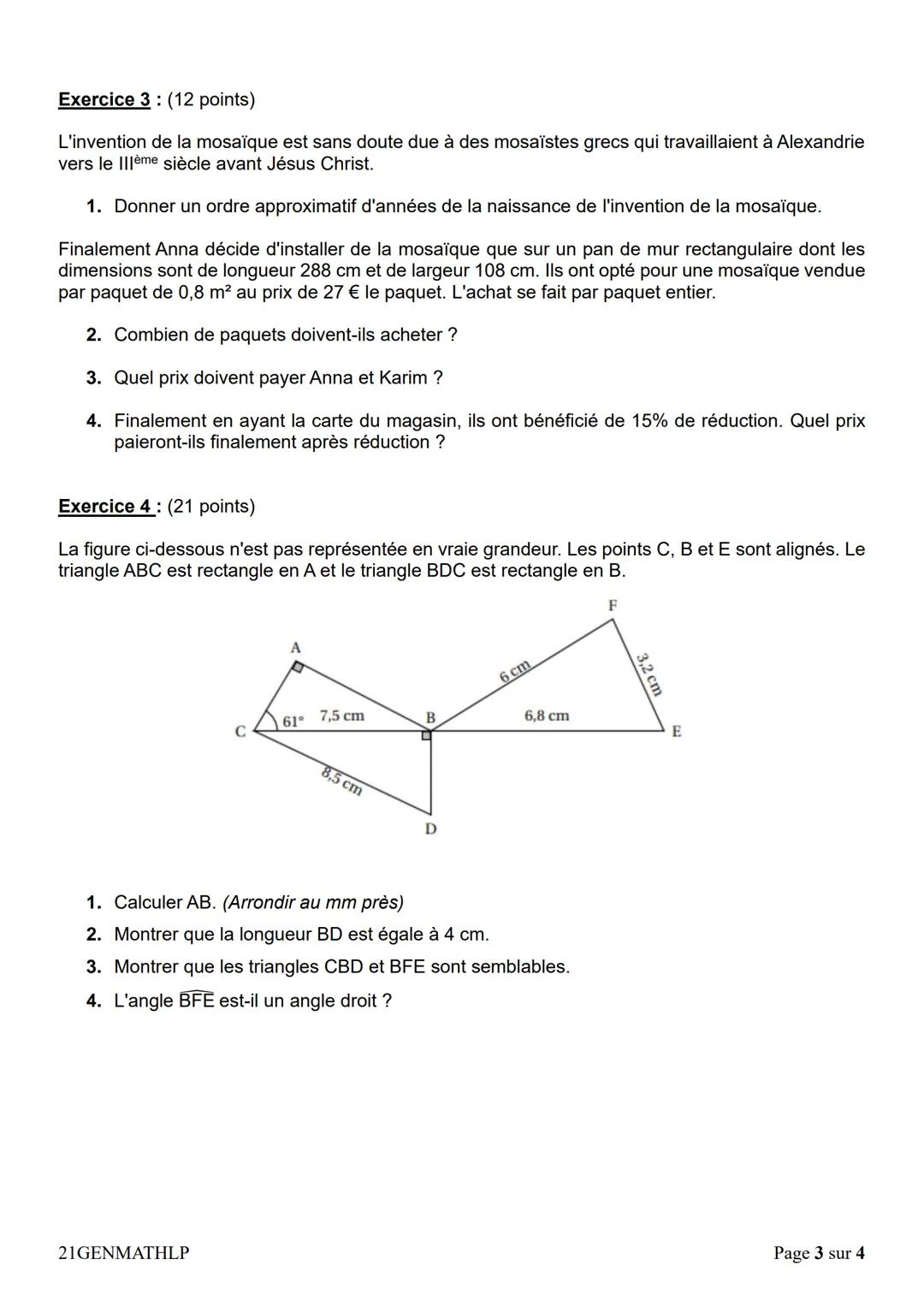 # DIPLÔME NATIONAL DU BREVET BLANC
# SESSION 2021
MATHEMATIQUES
Série générale
Durée de l'épreuve : 2 h 00
100 points
Dès que le sujet