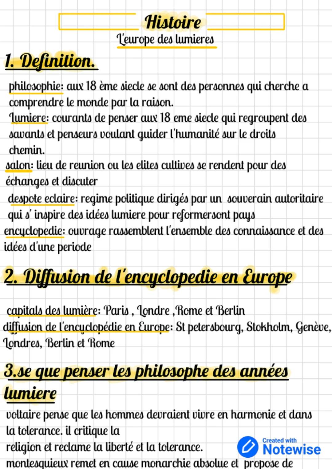 L’Europe des lumières