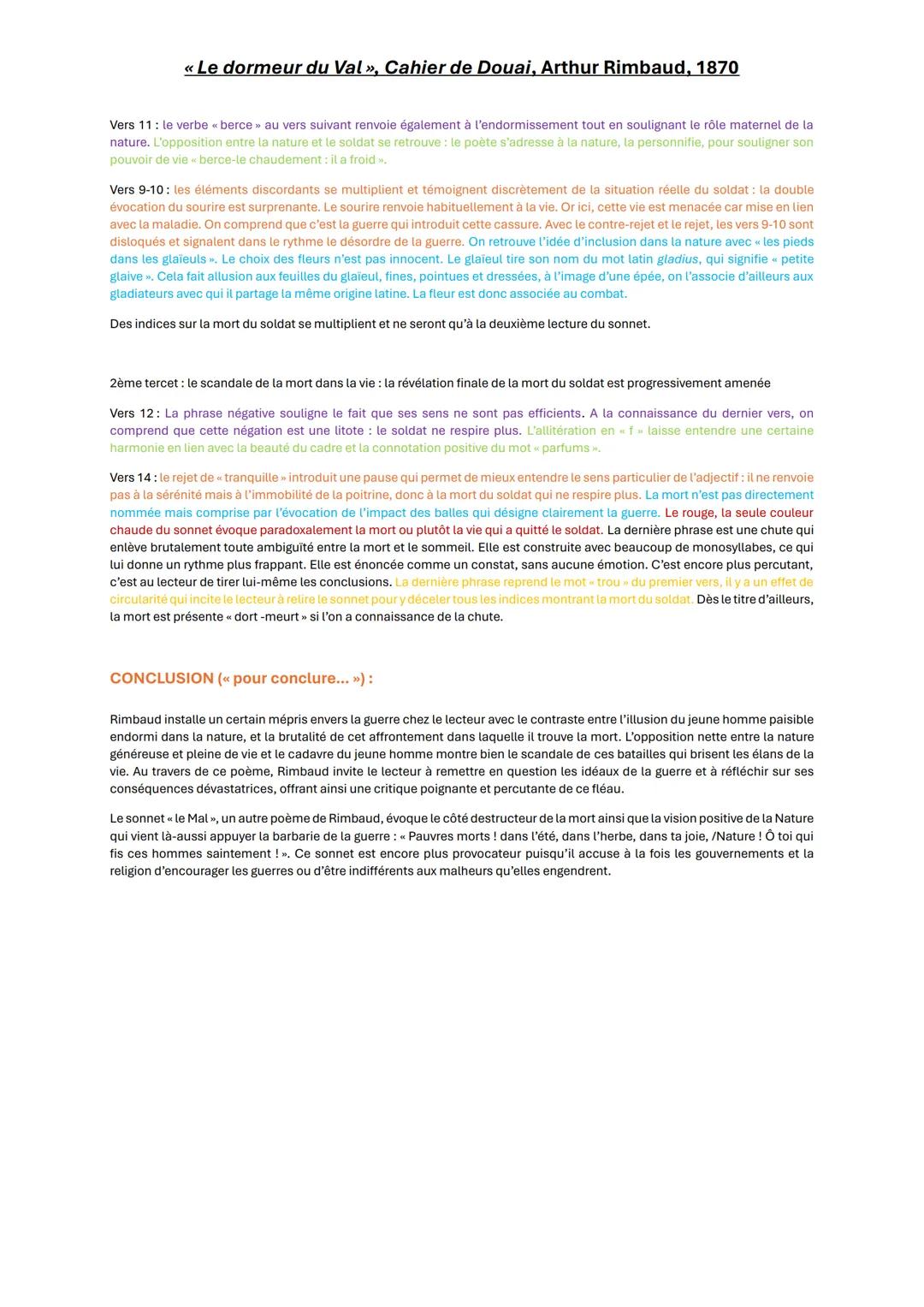 « Le dormeur du Val », Cahier de Douai, Arthur Rimbaud, 1870
•
INTRODUCTION:
Présentation auteur/œuvre : Rimbaud est un poète précoce pour q