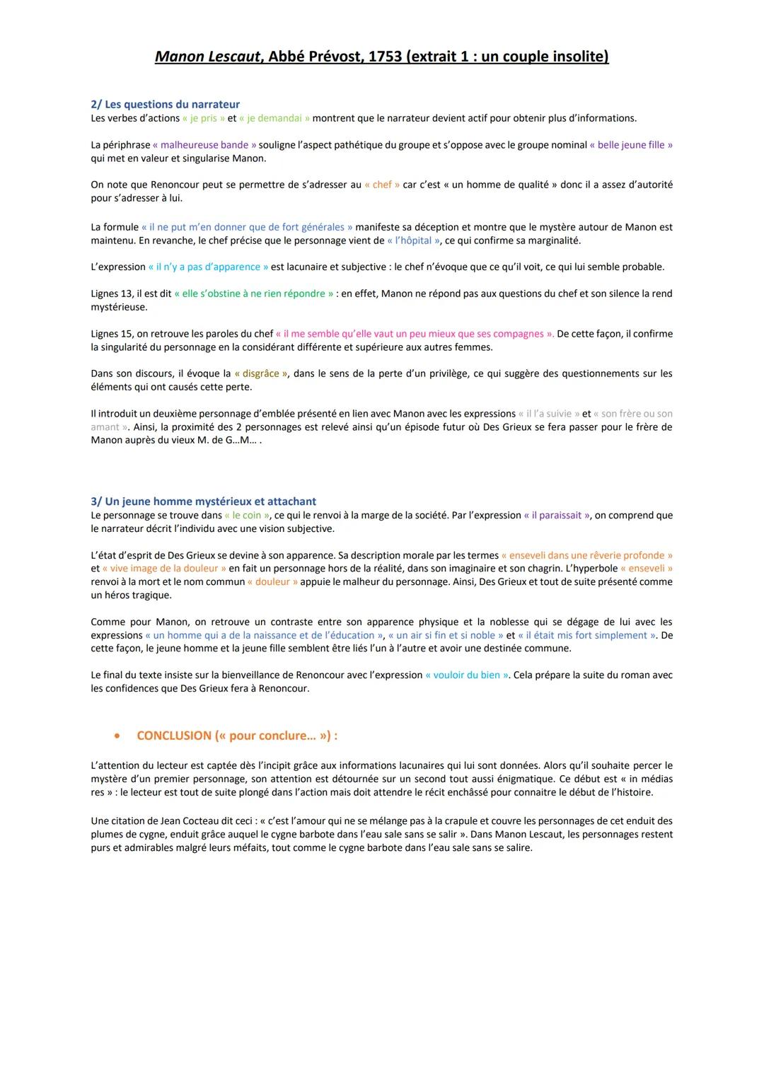 Manon Lescaut, Abbé Prévost, 1753 (extrait 1 : un couple insolite)
. INTRODUCTION:
Présentation auteur/œuvre L'Abbé Prévost est un auteur de