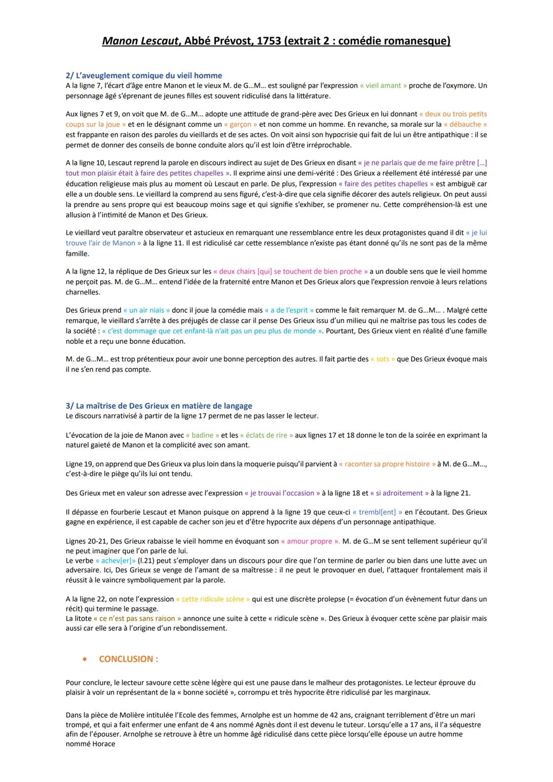 # Manon Lescaut, Abbé Prévost, 1753 (extrait 2: comédie romanesque)
- INTRODUCTION:
Présentation auteur/œuvre : L'Abbé Prévost est un aute