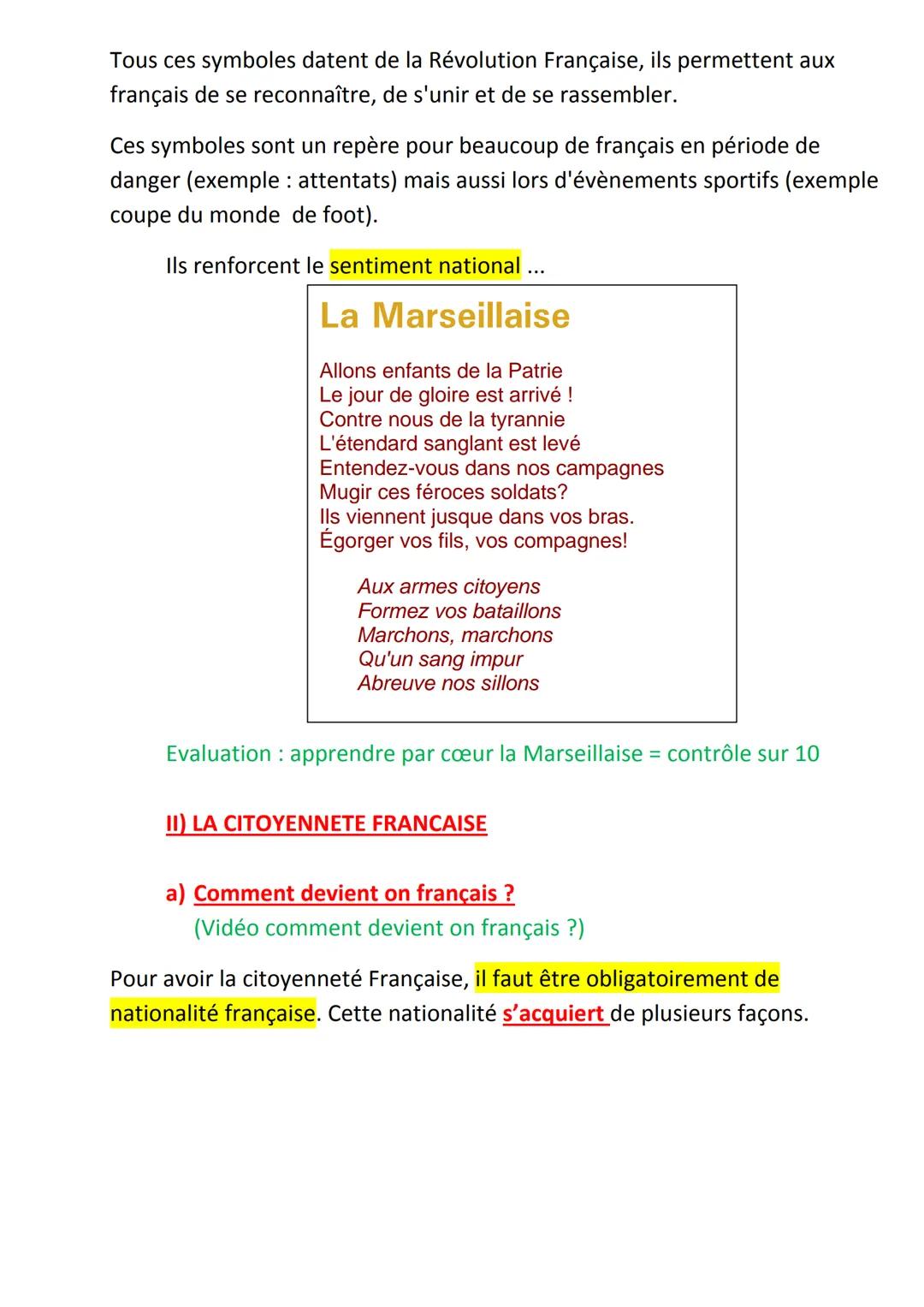 LA CITOYENNETE FRANCAISE ET EUROPEENNE
Problématique: Quels sont les fondements de la République et de la
citoyenneté française et européenn
