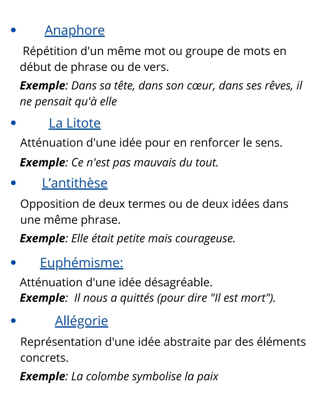 .
.
LES FIGURES
DE STYLE
La comparaison
Comparaison entre deux éléments avec l'utilisation
des mots "comme" ou "tel que".
Exemple: Il est fo
