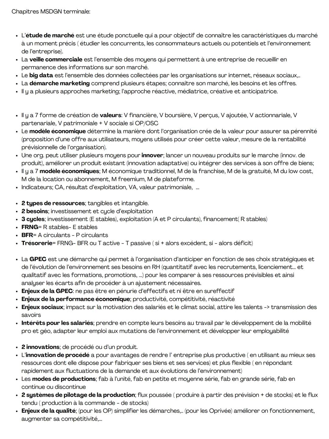 Résumé Chapitres 1-16 Msdgn terminale