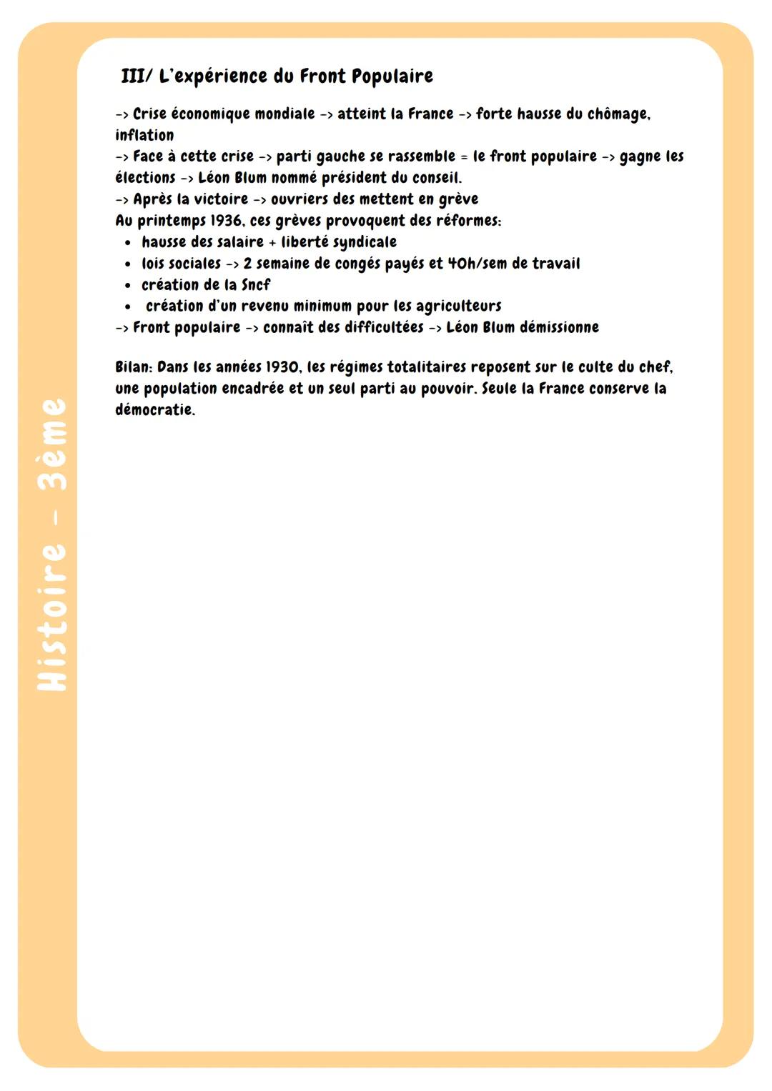 # Histoire 3ème
# Histoire
Démocratie et Expérience Totalitaire
I/ L'URSS de Staline
-> Mort de Lénine -> Staline lui succède -> met en