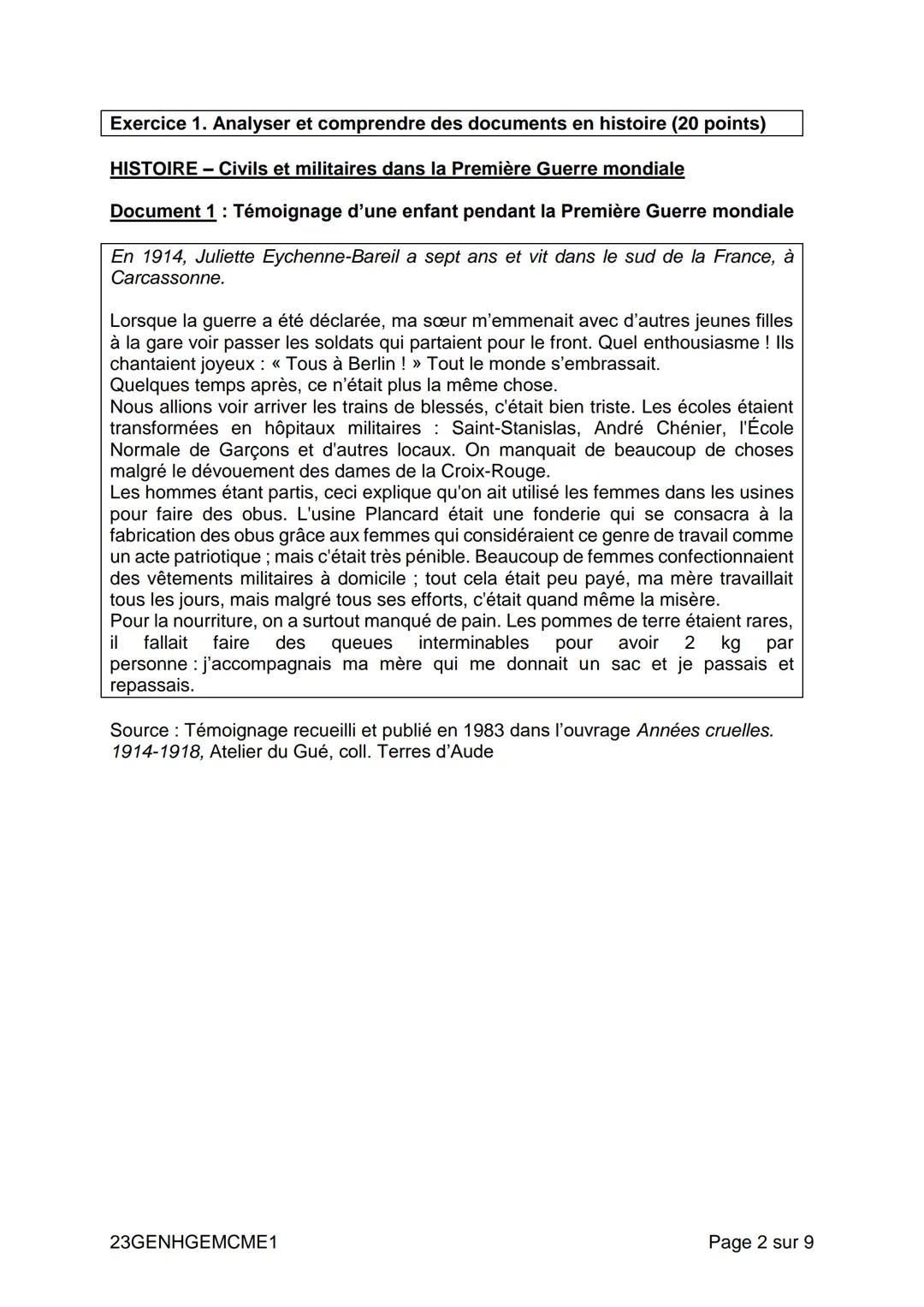 # DIPLÔME NATIONAL DU BREVET
SESSION 2023
# HISTOIRE-GÉOGRAPHIE
ENSEIGNEMENT MORAL ET CIVIQUE
Série générale
Durée de l'épreuve : 2 heure