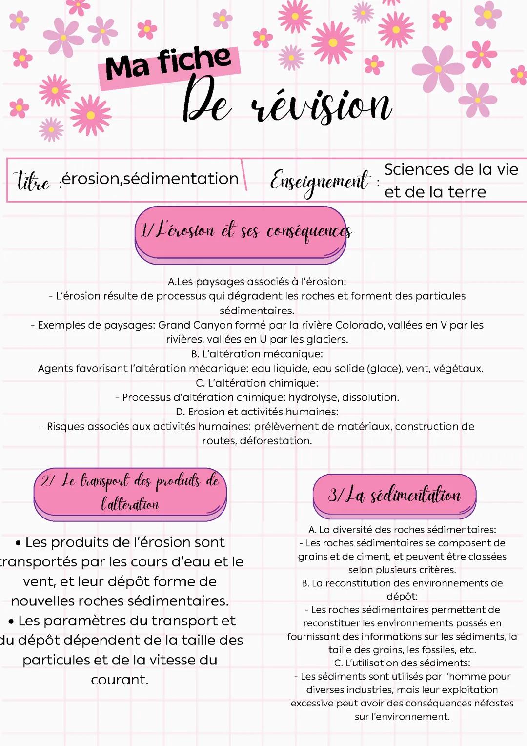 Érosion et sédimentation