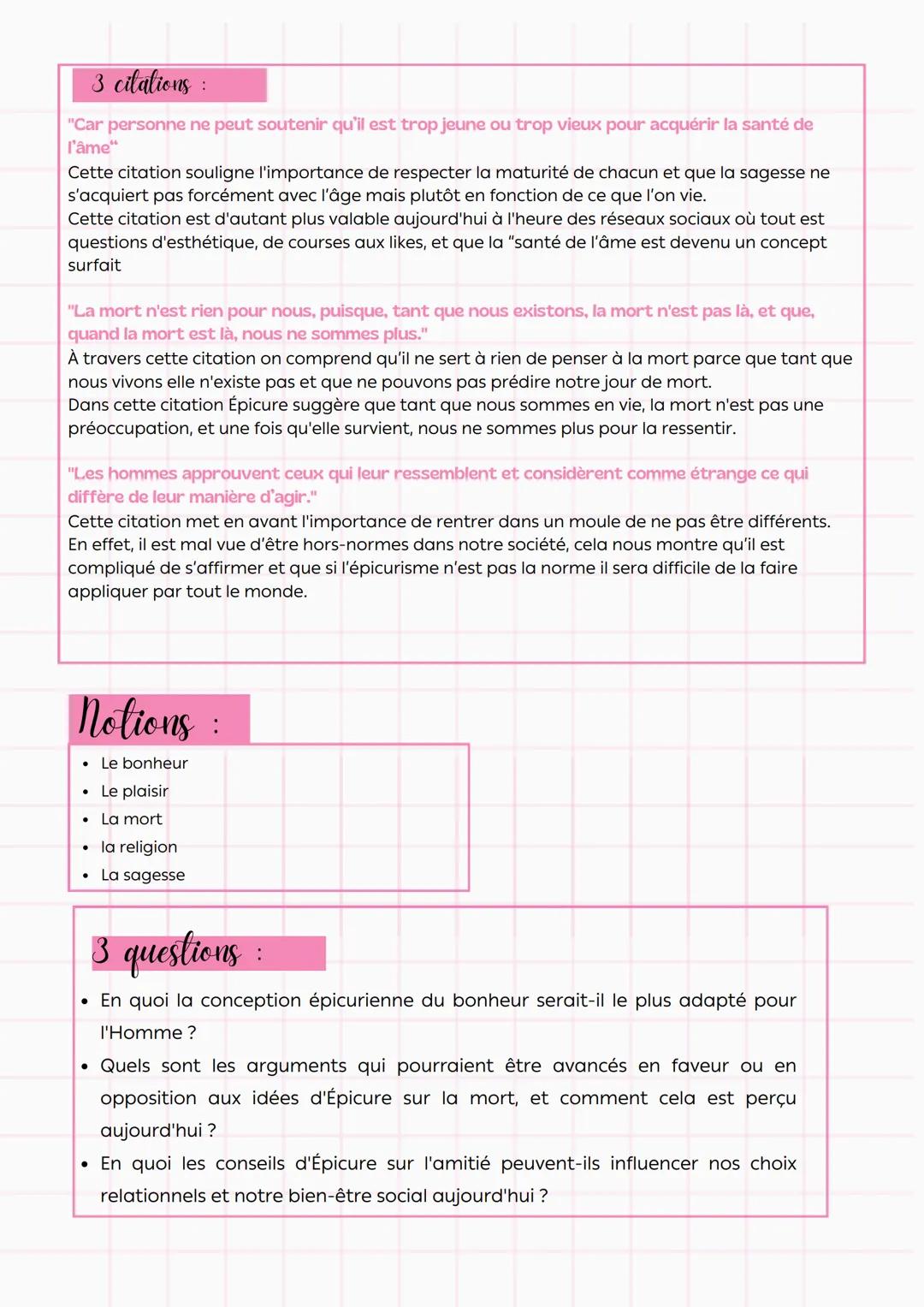 Fiche
de lecture
titre
:
La Lettre à Ménécée Auteur : Épicure
entre 306 et 270 av. J.-C.
Date de parution :
thème de loeuvre
La Lettre à Mén
