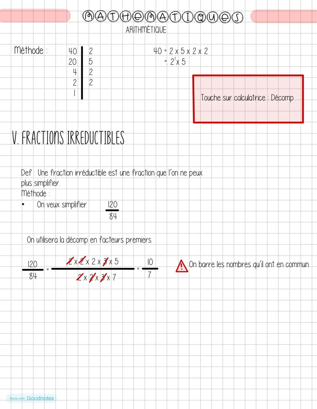 MATHEMATIQUes
I. MULTIPLES ET DIVISEURS
ARITHMÉTIQUE
Def Soit ab deux nombres entiers.
•
•
On dit que a est un multiple de b lorsqu'il exist