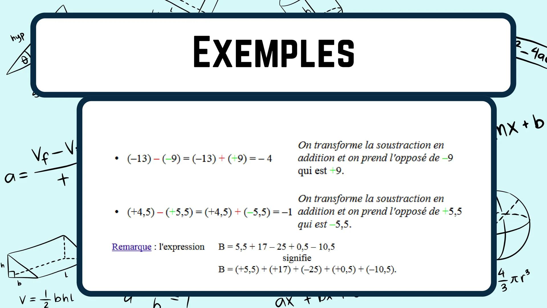 пур
OPP
adj
sin (A) =
Vf-
+
L
V=Lwh
V=πr²h
x=
29
LES NOMBRES RELATIFS
-Nombre positif
ex:14, 2, 8....
Remarque: Le signe + n'est pas toujour