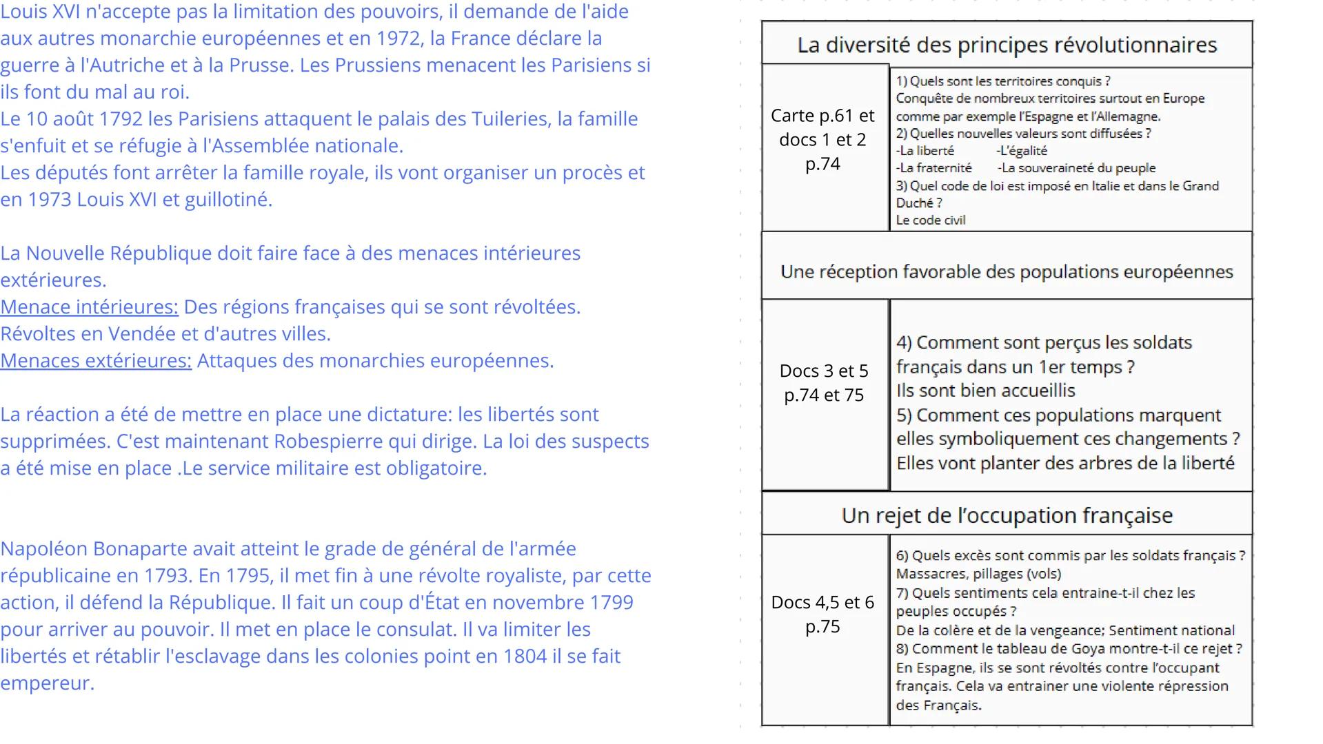 La révolution française (1789-1799)
Les causes du mécontentement des Français:
-L'augmentation du prix du blé (augmentation du prix du pain)