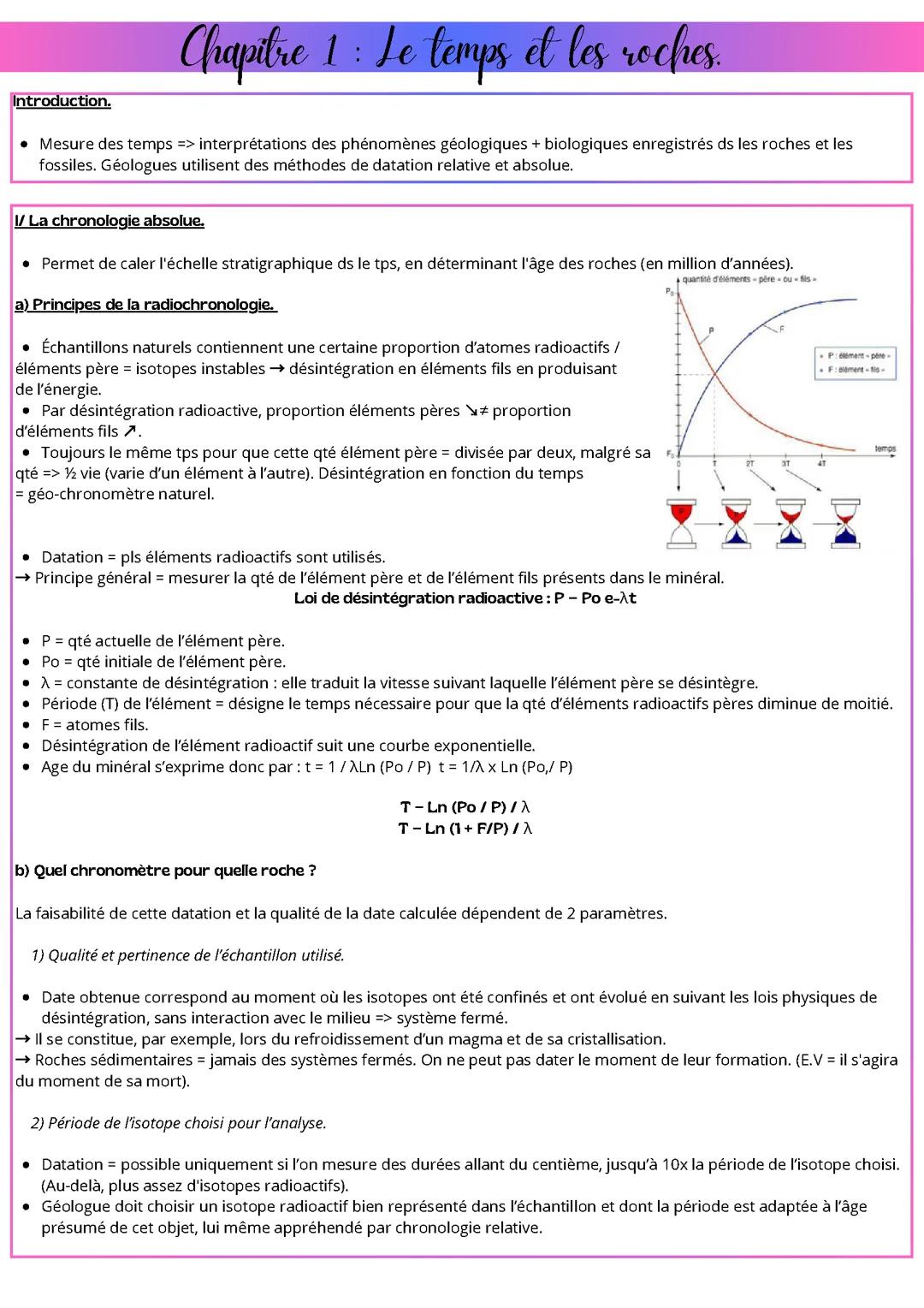 Thème 1 chap 1 : le temps et les roches