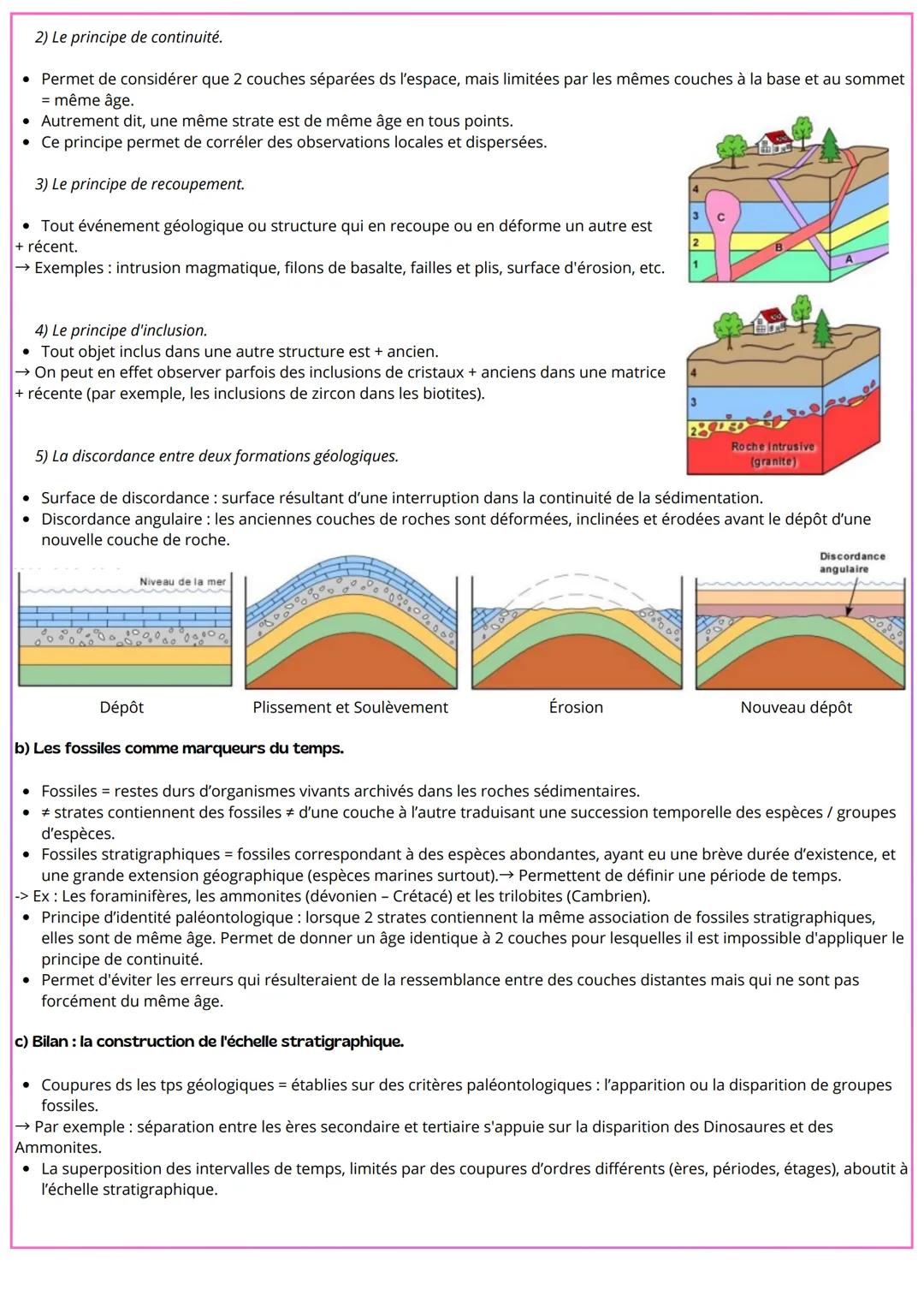 Chapitre 1: Le temps et les roches
Introduction.
• Mesure des temps => interprétations des phénomènes géologiques + biologiques enregistrés