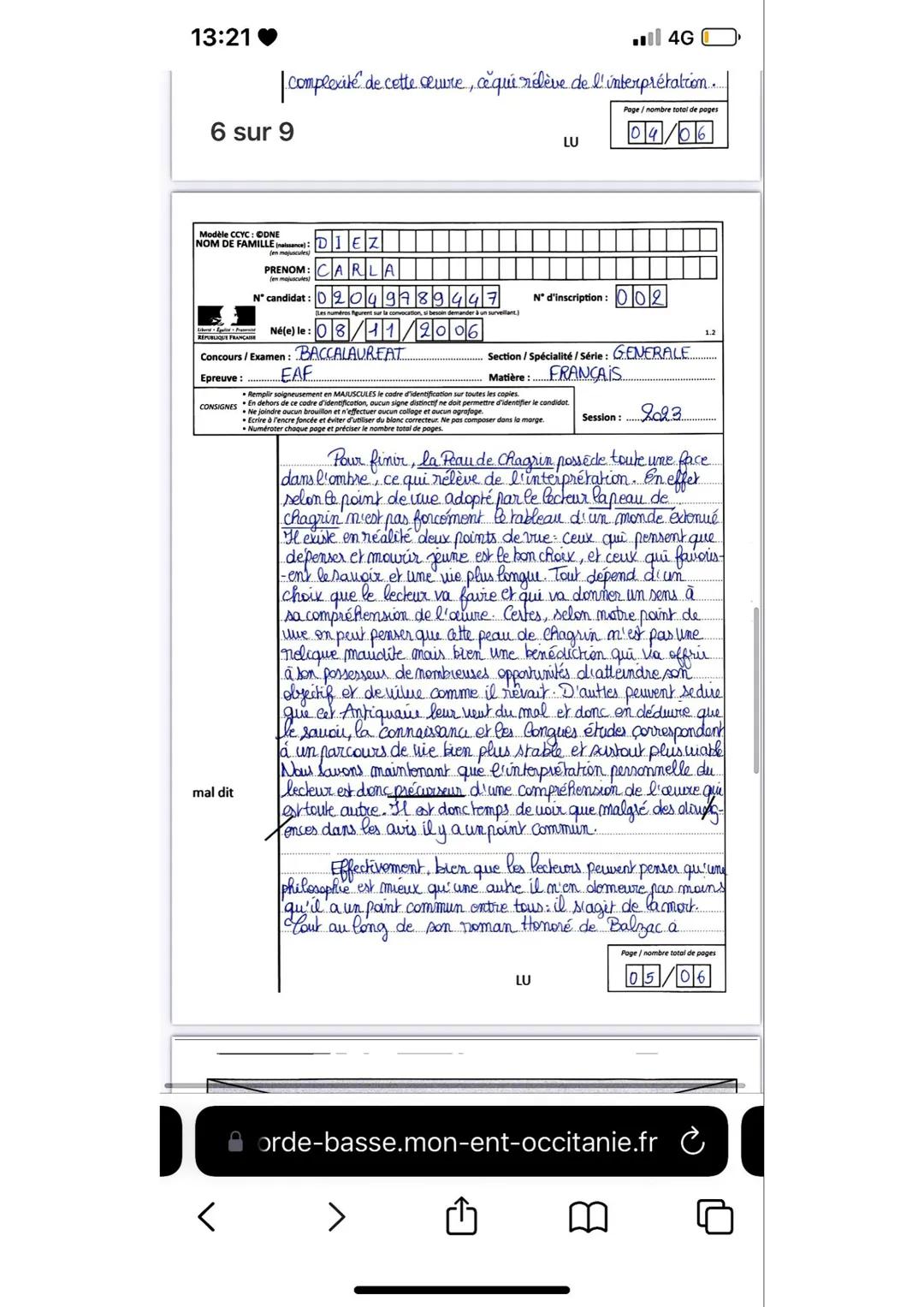 13:19
2 sur 9
■■ll 4G
Modèle CCYC: ODNE
Nom de famille (naissance):
(Suivi s'il y a lieu du nom d'usage)
REPUBLIQUE FRANÇAISE
IEZ
Prénom(s):