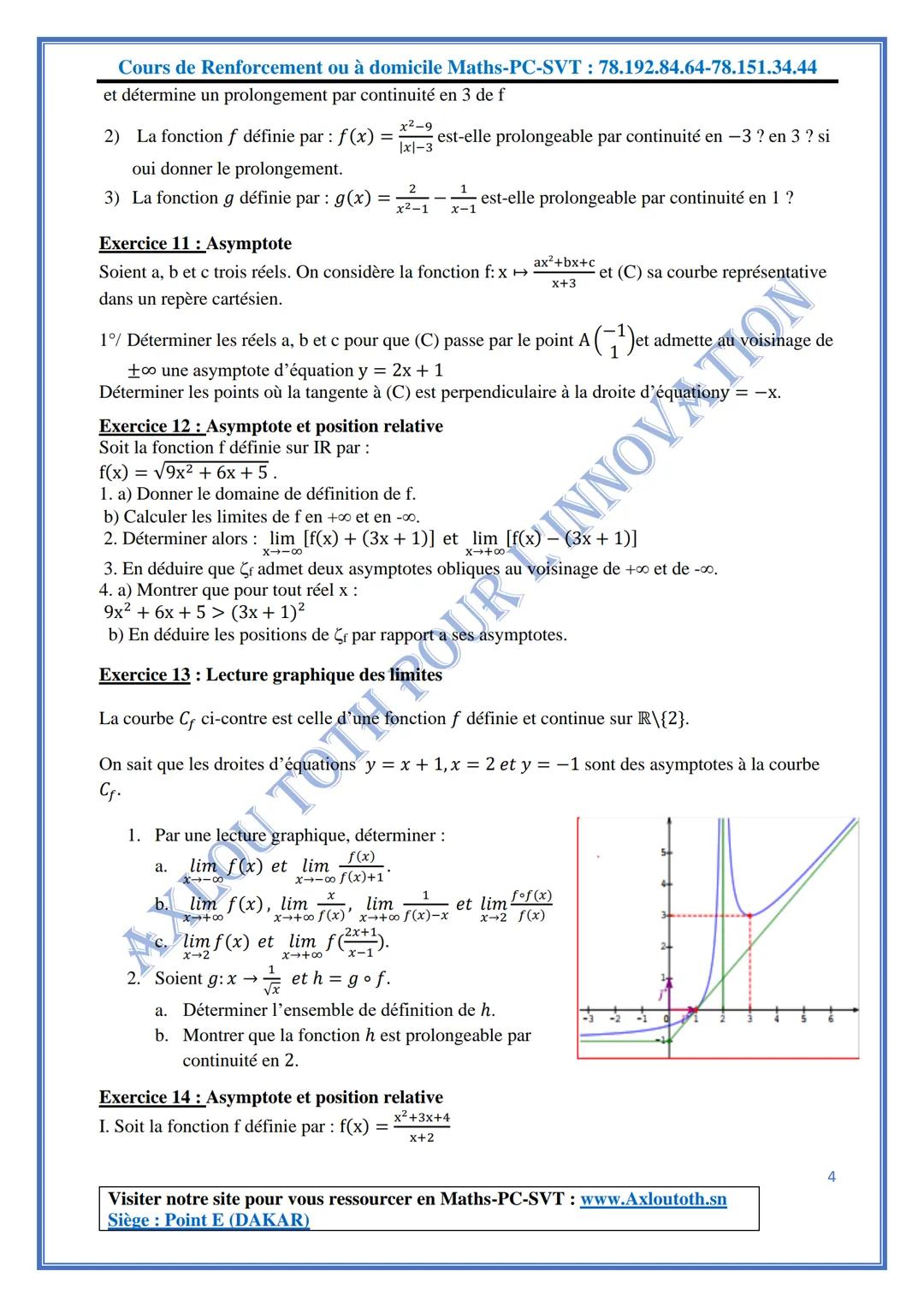 Cours de Renforcement ou à domicile Maths-PC-SVT: 78.192.84.64-78.151.34.44
Axlou Toth pour l'Innovation
UT
pour l'innovation
Année Scolaire