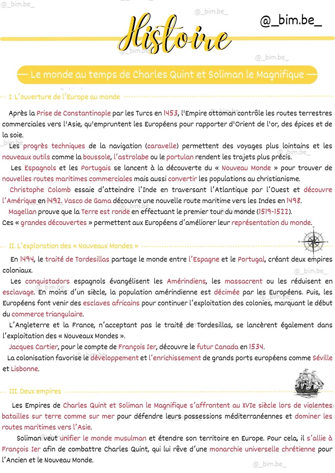 @_bim.be_
@_bim.be_
@_bim.be_
Histoire
bim.be
@_bim.be_
Le monde au temps de Charles Quint et Soliman le Magnifique
... I. L'ouverture de l'