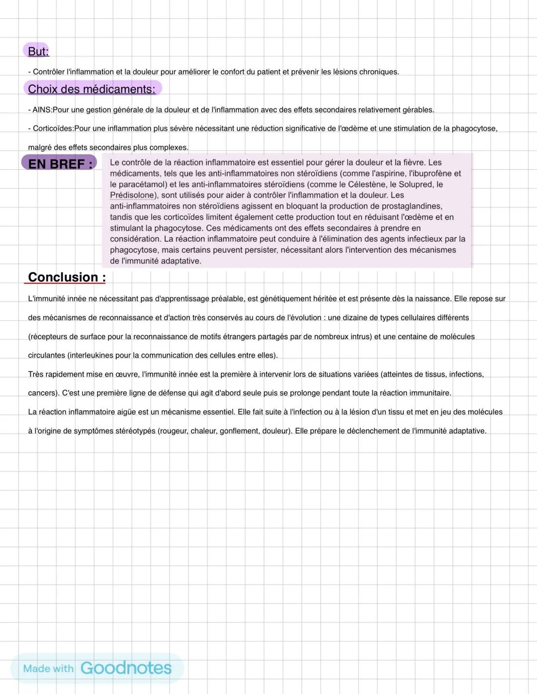 immunité innée
I-La réaction inflammatoire est la première ligne de défense immunitaire
A- Des symptômes bien identifiables
1. À l'échelle d