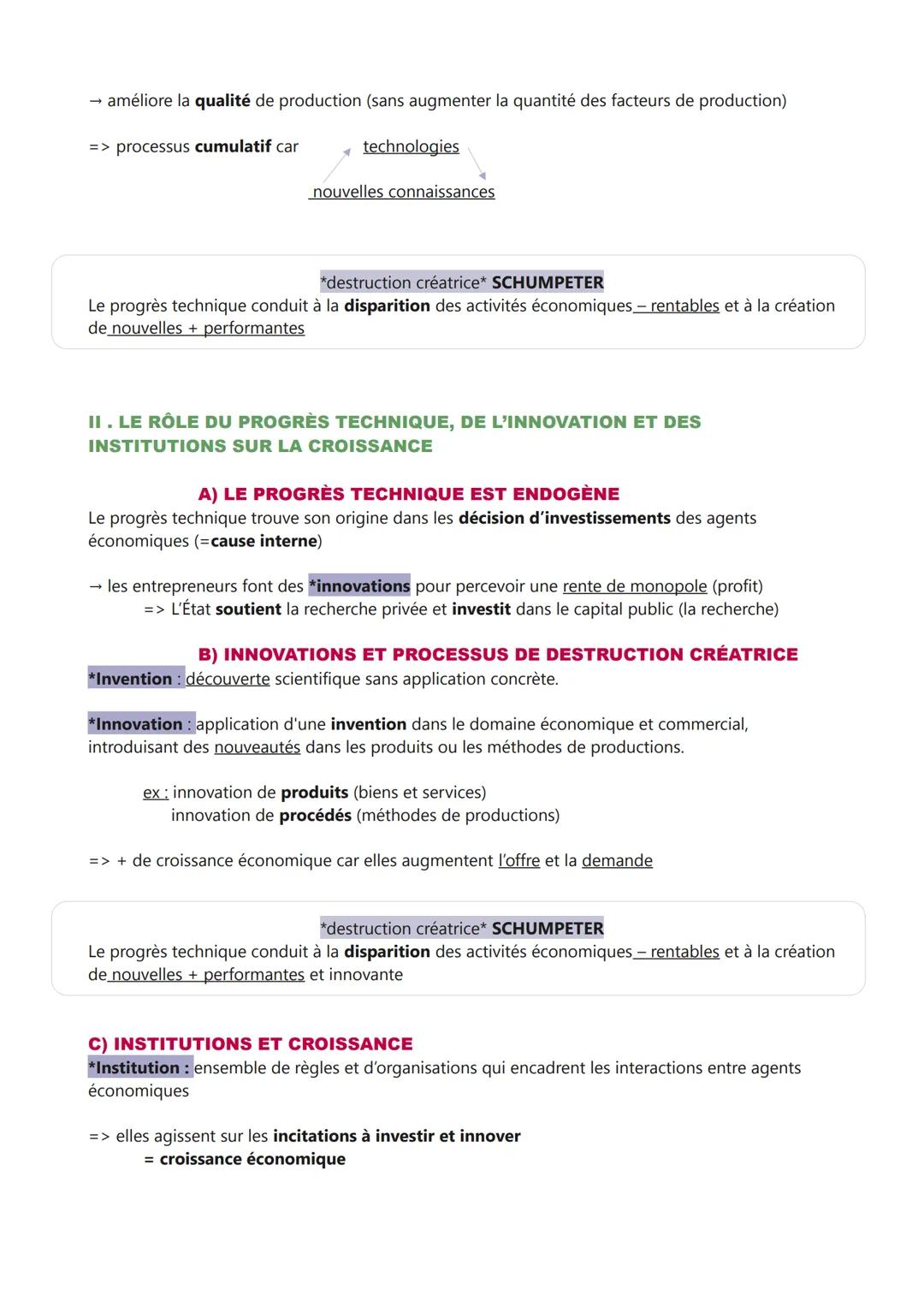 CHI:
LES SOURCES ET LES DÉFIS DE LA CROISSANCE ÉCONOMIQUE
-économie-
CROISSANCE ÉCONOMIQUE = augmentation sur le long terme de la quantité