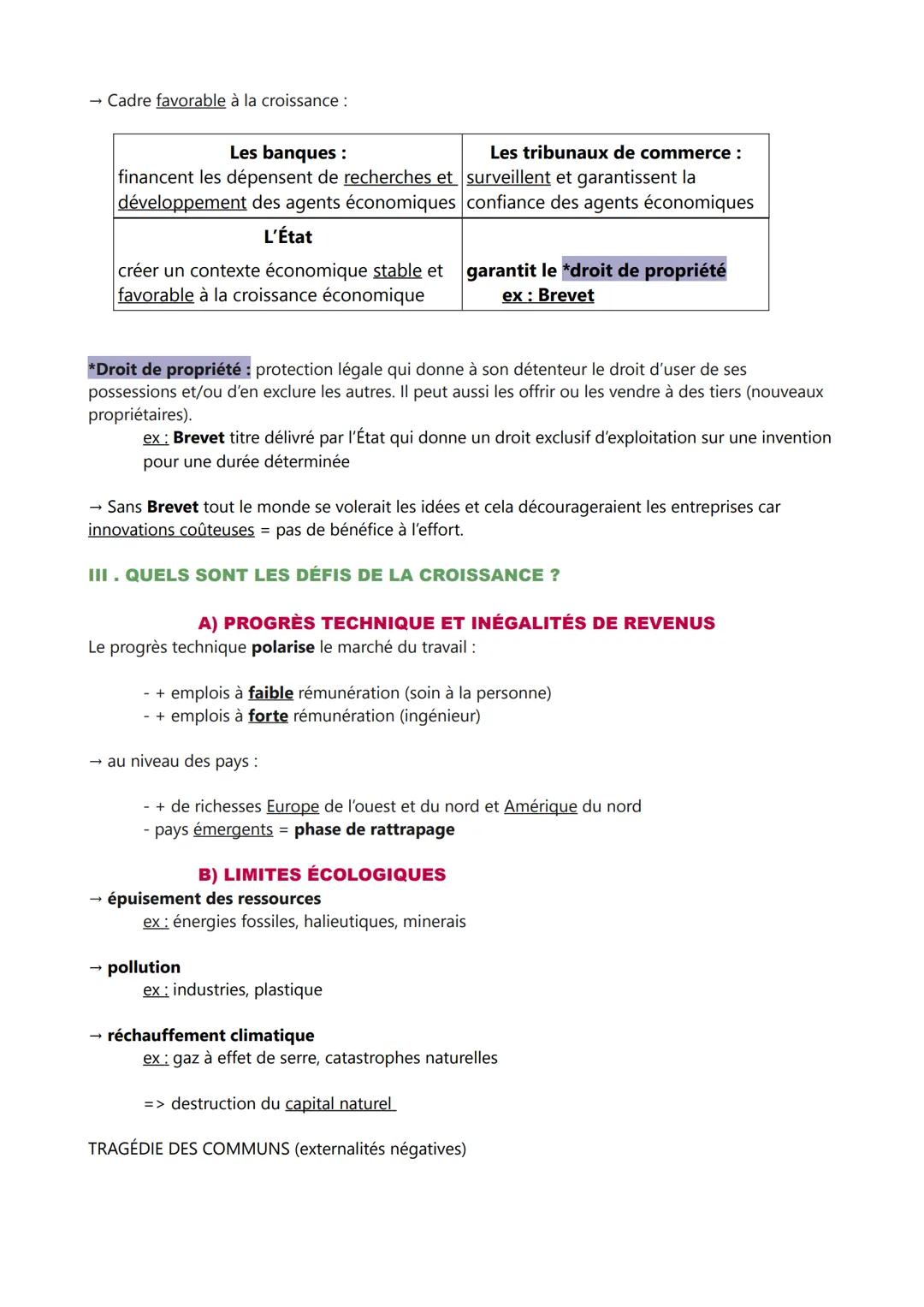 CHI:
LES SOURCES ET LES DÉFIS DE LA CROISSANCE ÉCONOMIQUE
-économie-
CROISSANCE ÉCONOMIQUE = augmentation sur le long terme de la quantité