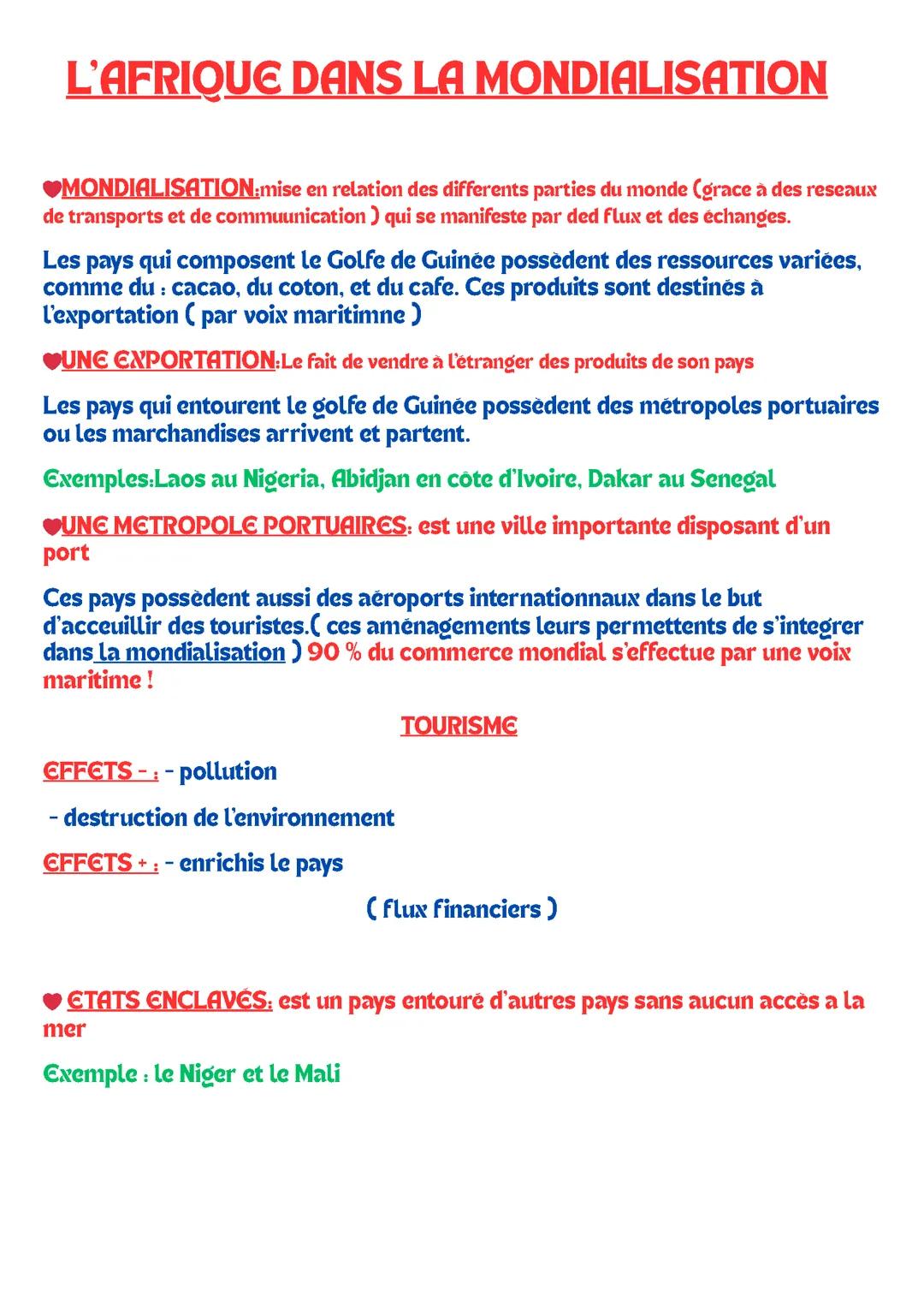 L'Afrique dans la mondialisation