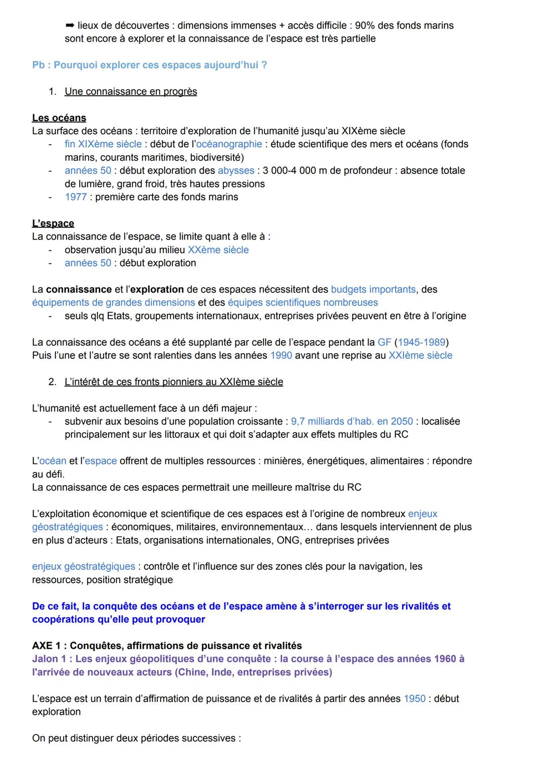 THÈME 1: De nouveaux espaces de conquête
L'étude de ce thème a un double objectif: identifier, au-delà des territoires terrestres, les possi