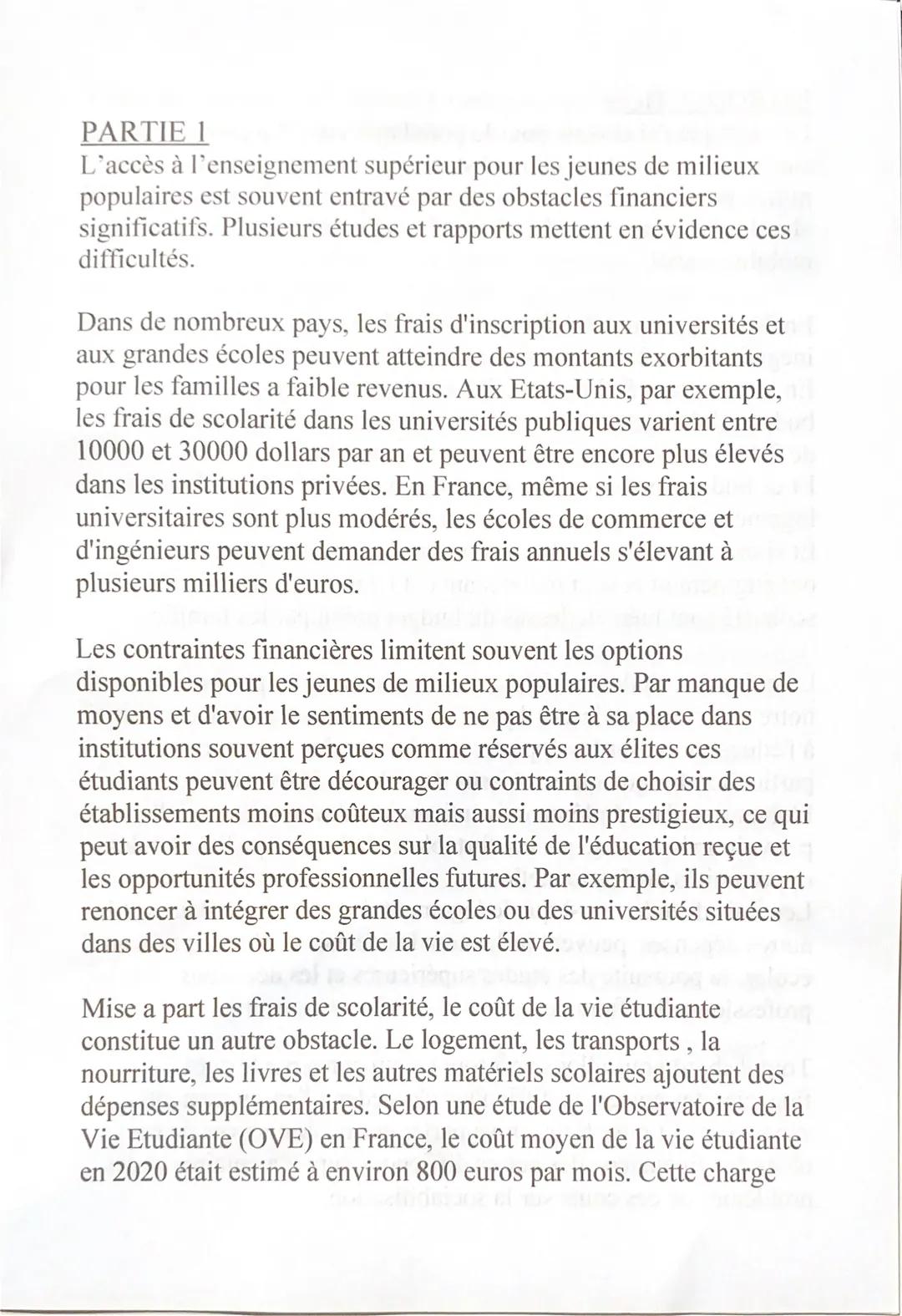 INTRODUCTION
Le cout des études
supérieures constitue t-il un obstacle a la réussite des jeunes de
milieu populaires ?". Les thèmes du progr