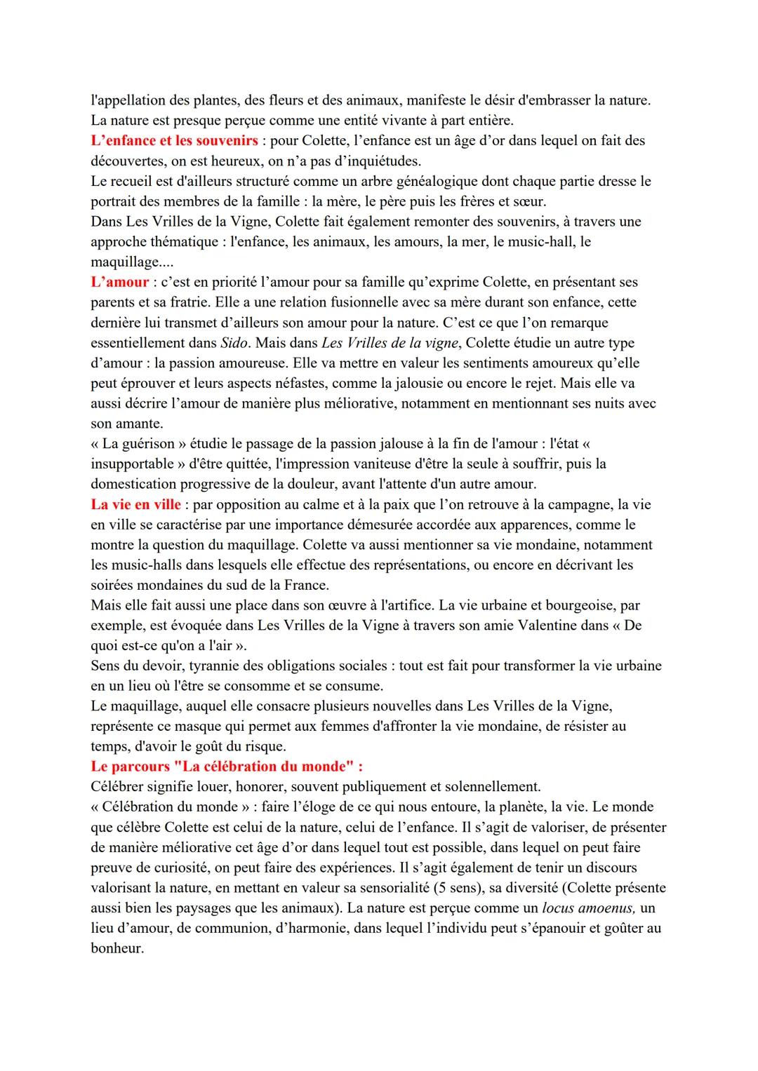 Sido (1930):
Arguments de dissertation
Les Fausses Confidences
Sido est composé de trois parties :
La partie 1 relate des souvenirs d'enfanc