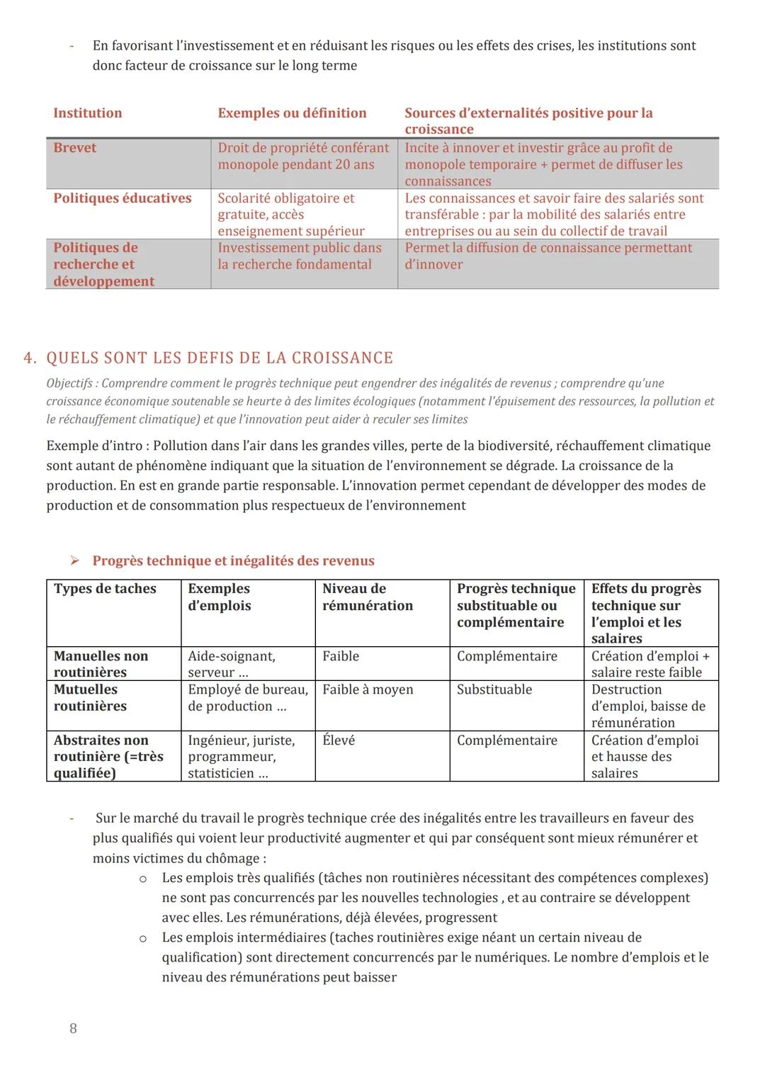 FICHE DE REVISION: QUELS SONT LES
SOURCES ET LES DEFIS DE LA CROISSANCE
ECONOMIQUE ?
1. NOTIONS IMPORTANTE
Croissance économique : la croiss