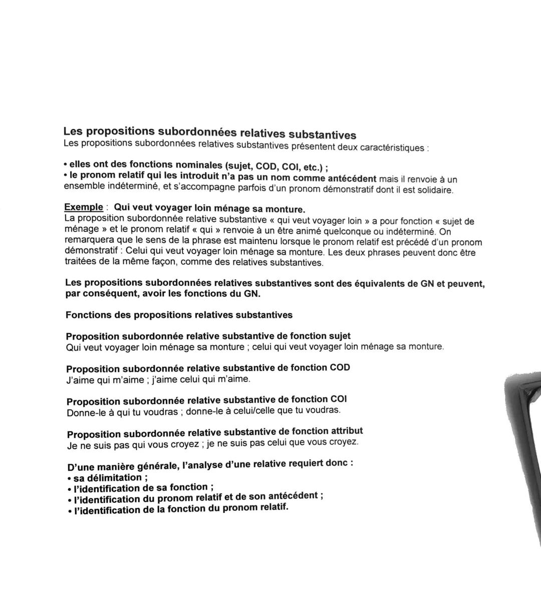 # Les propositions subordonnées relatives
Les propositions subordonnées relatives présentent cette particularité d'être introduites par
un